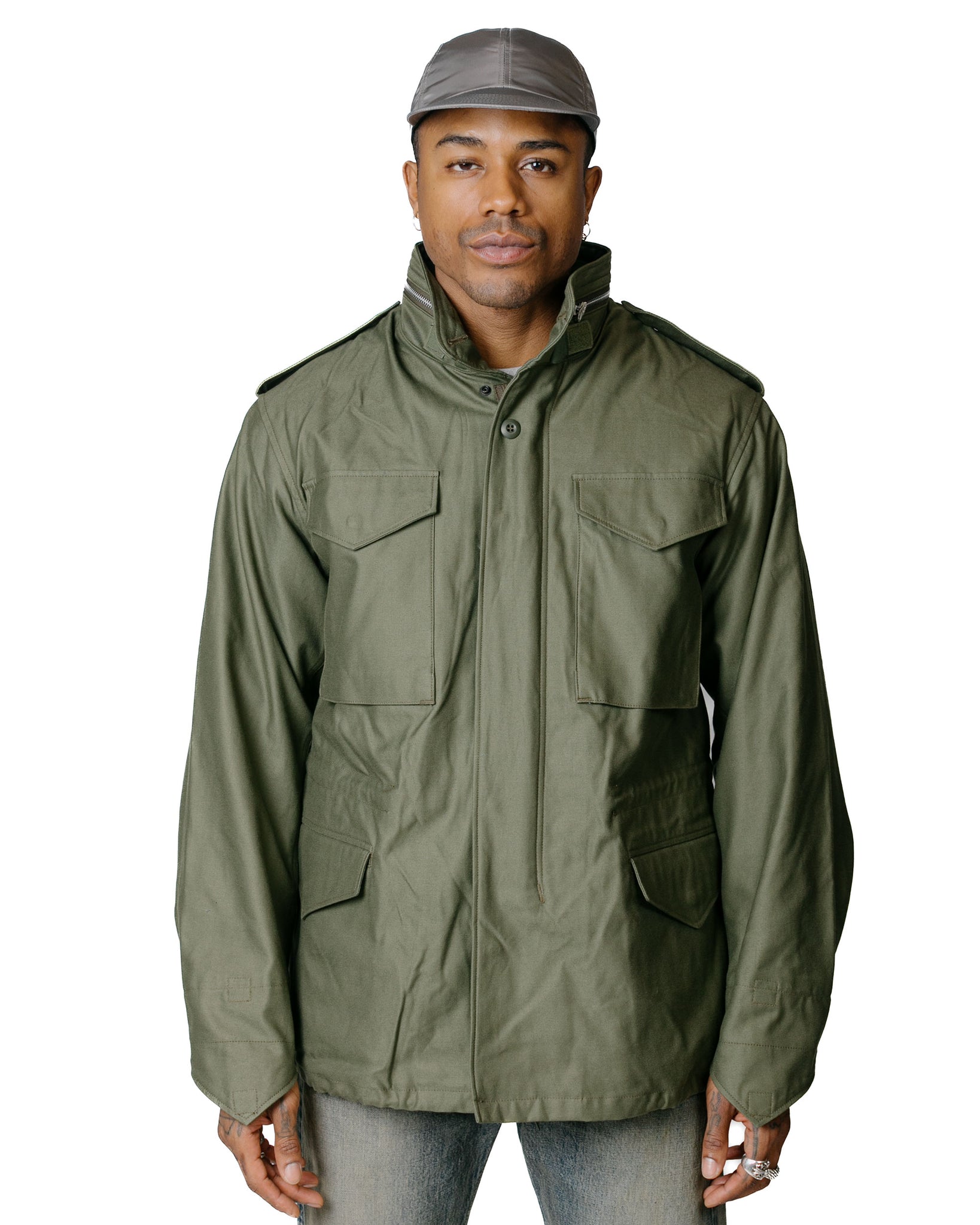 The Real McCoy's MJ22107 Coat, Man's, Field, M-65 Olive model front