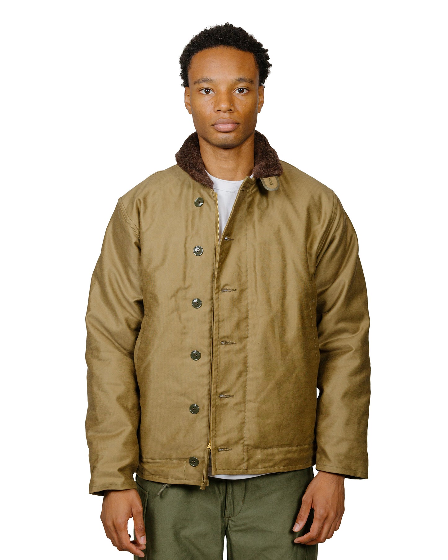 The Real McCoy's MJ22114 N-1 Deck Jacket (Khaki) model front