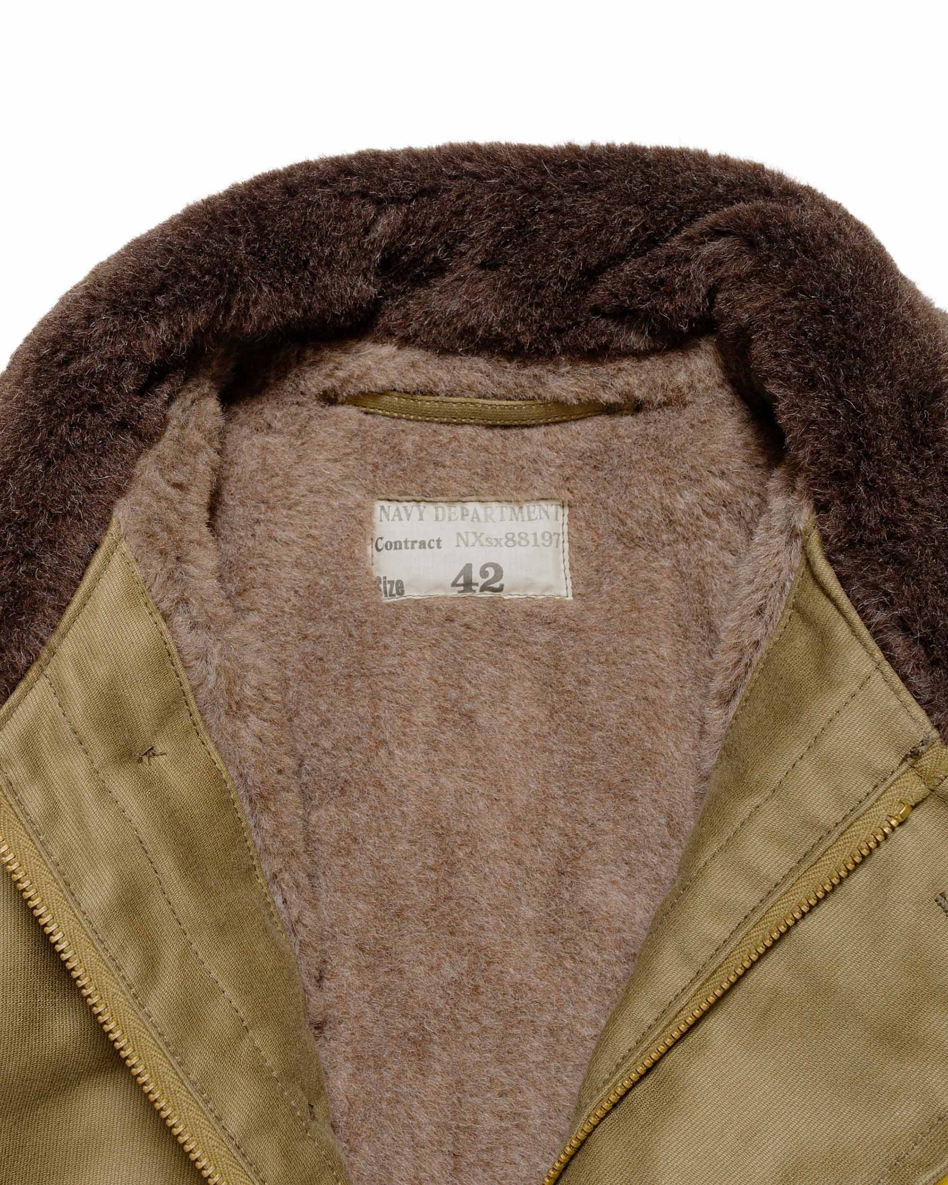 The Real McCoy's MJ22114 N-1 Deck Jacket (Khaki) collar