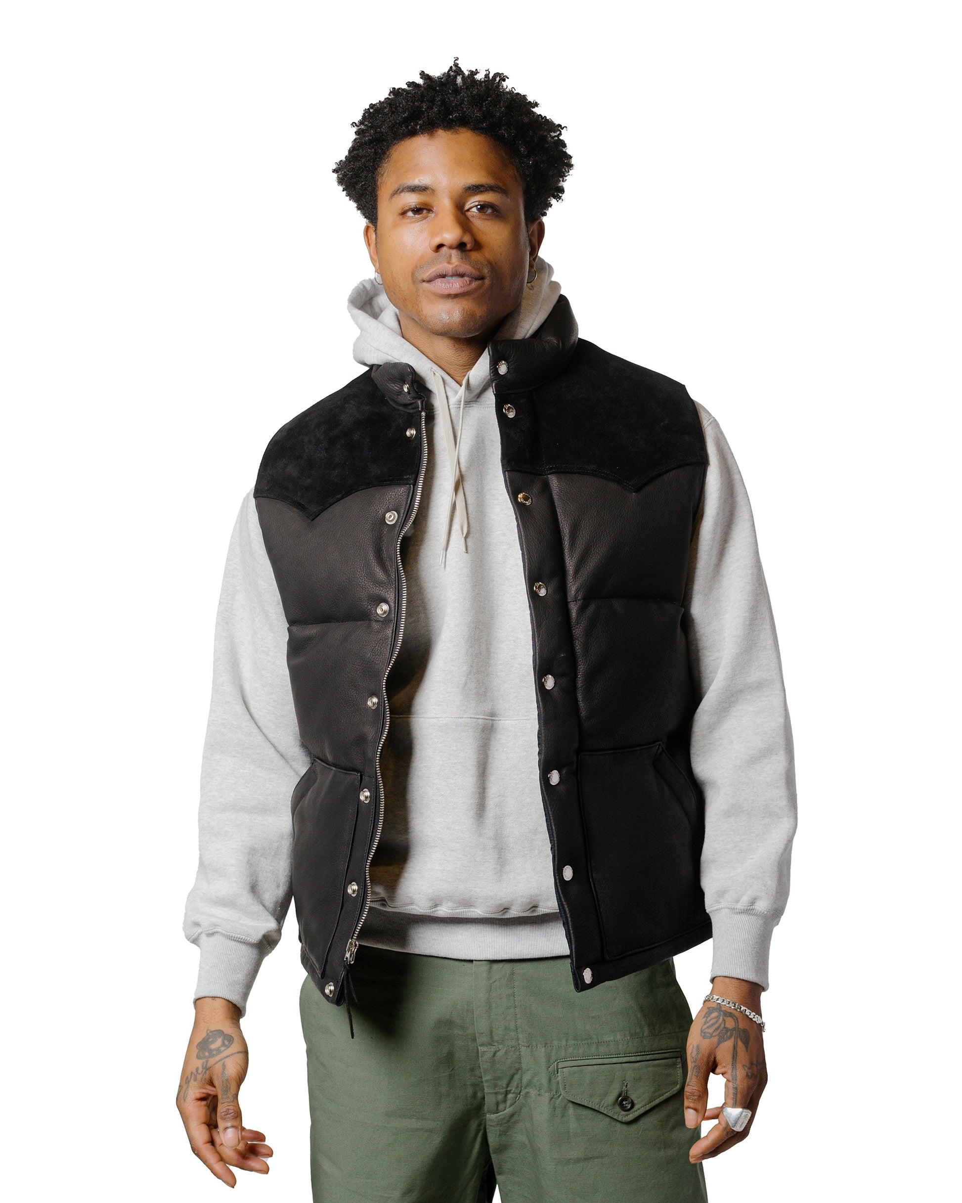 The Real McCoy's MJ22119 Deerskin Down Vest Black