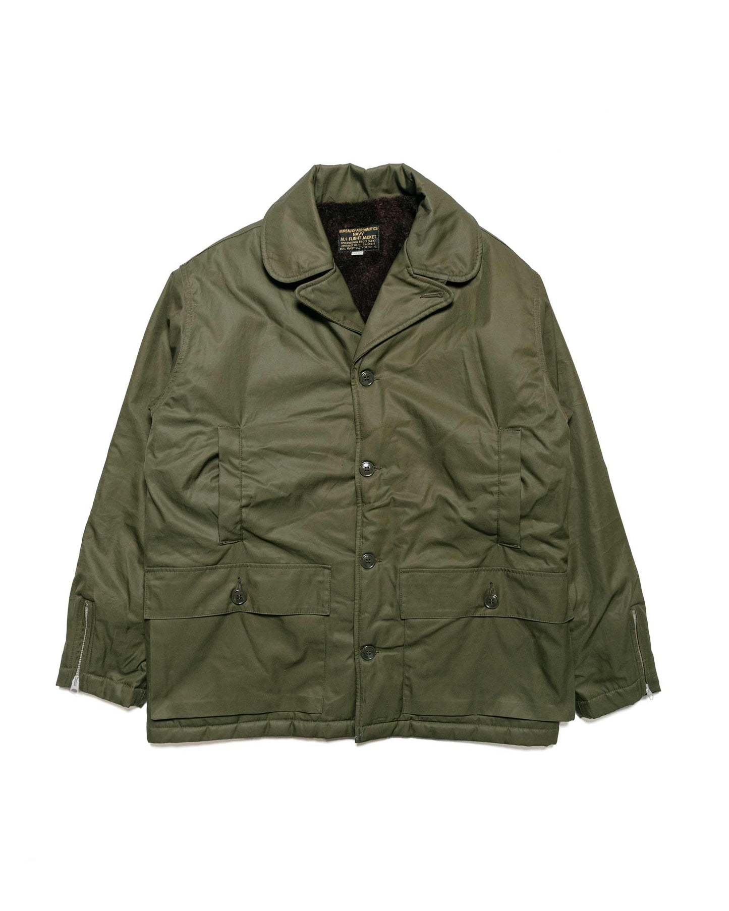 The Real McCoy's MJ23105 USN AL-1 Flight Jacket Olive