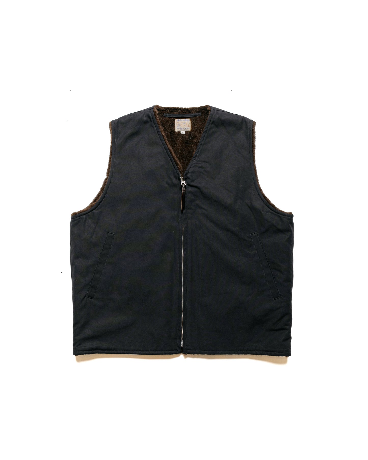 The Real McCoy's MJ23107 USN Alpaca Vest Navy 