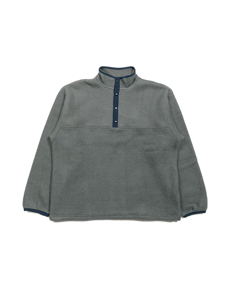 The Real McCoy's MJ23114 Snap Front Pull-Over Fleece Grey