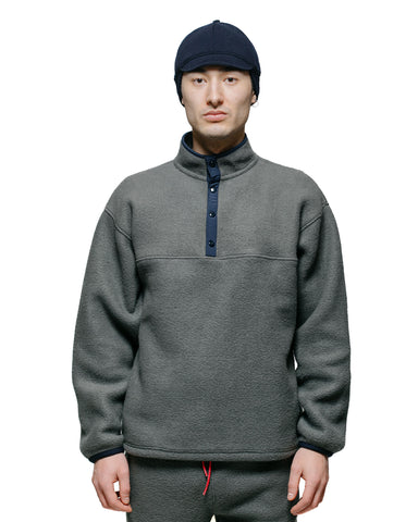The Real McCoy's MJ23114 Snap Front Pull-Over Fleece Grey