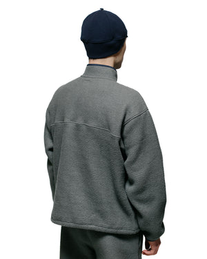 The Real McCoy's MJ23114 Snap Front Pull-Over Fleece Grey model back