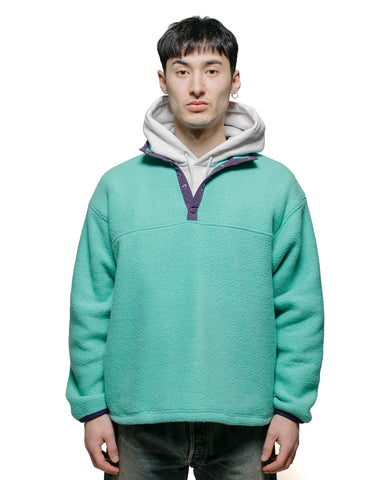 The Real McCoy's MJ23114 Snap Front Pull-Over Fleece Teal