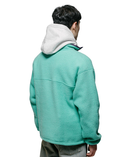 The Real McCoy's MJ23114 Snap Front Pull-Over Fleece Teal model back