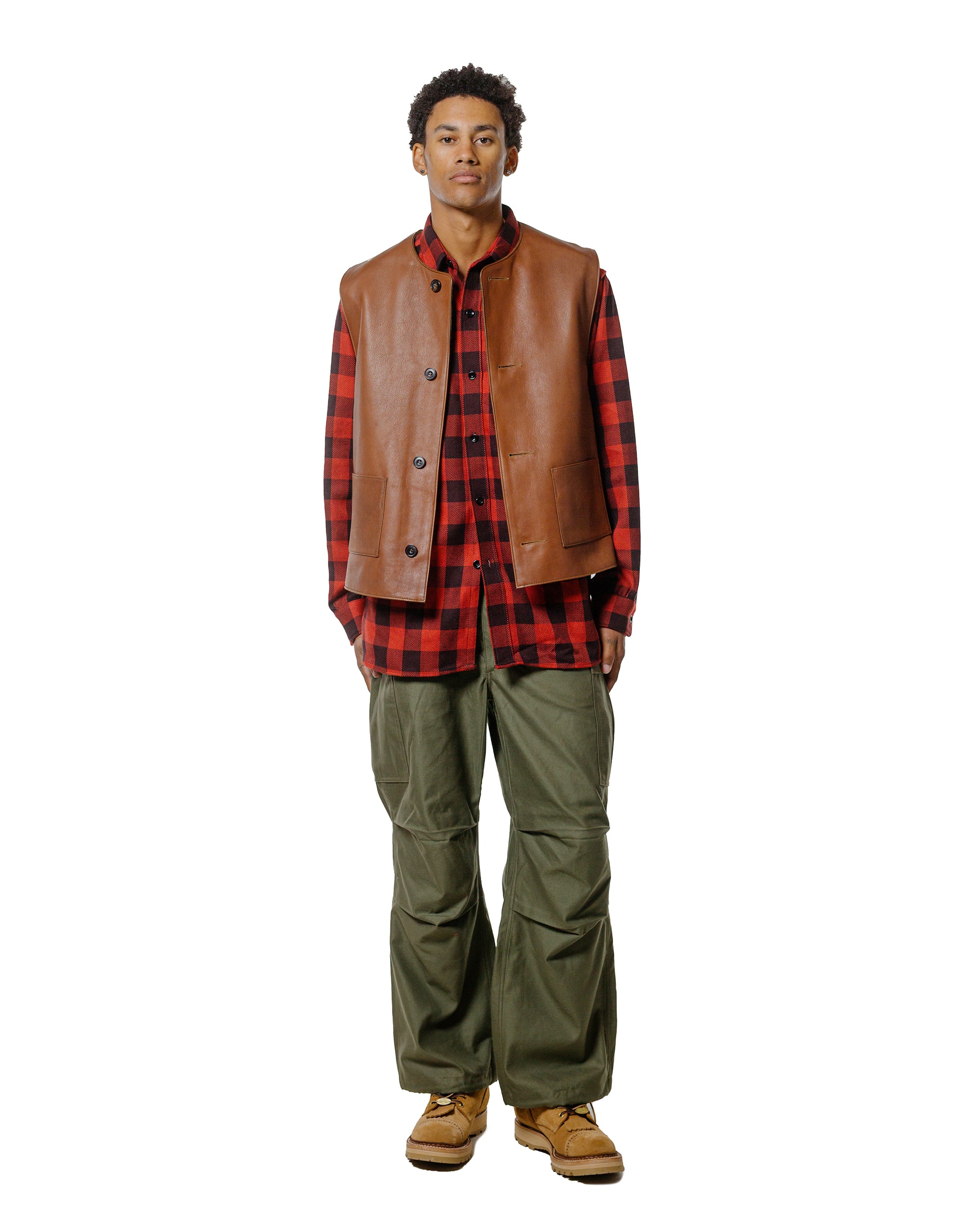 The Real McCoy's MJ24003 Jerkin Vest / Sheepskin Brown