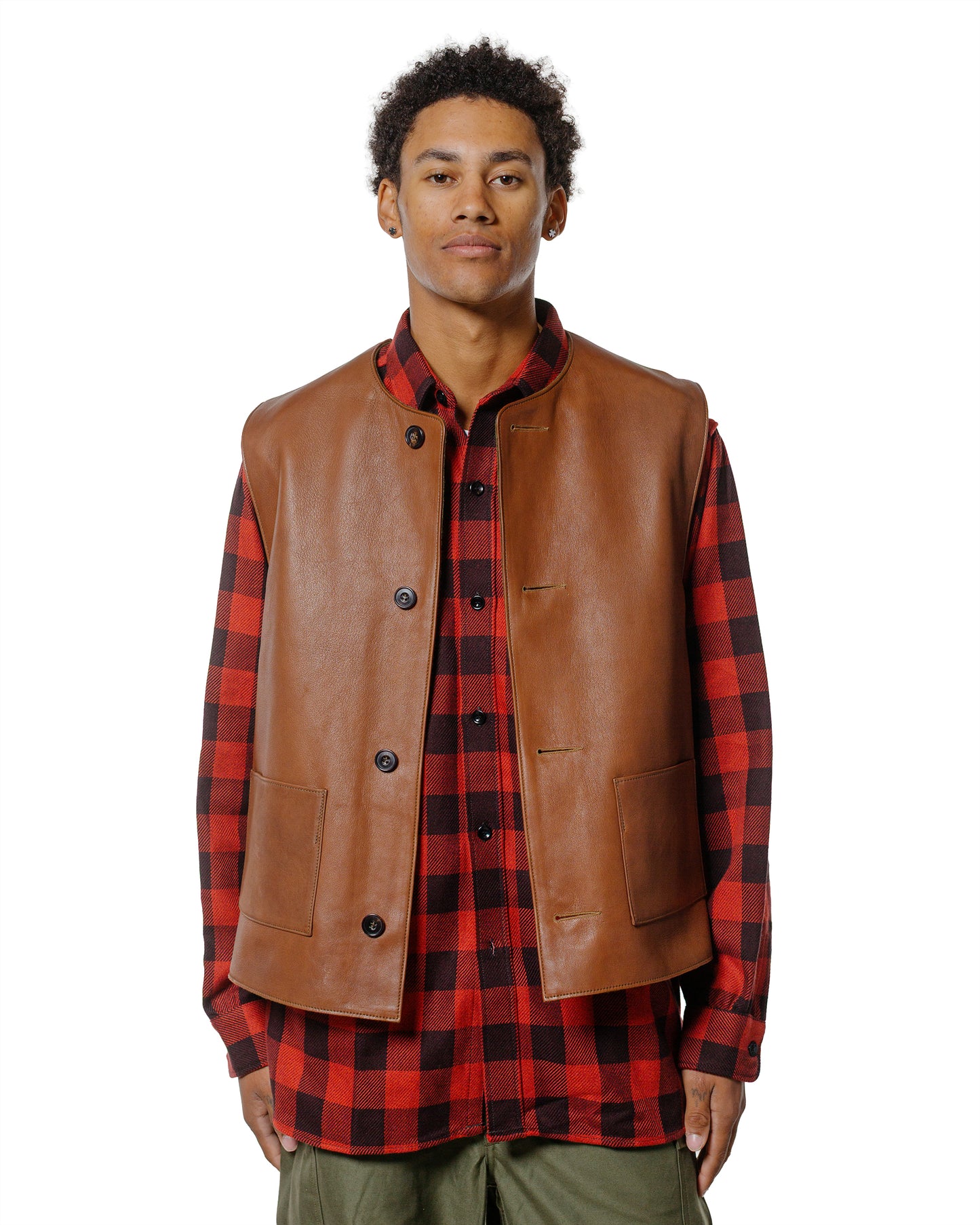 The Real McCoy's MJ24003 Jerkin Vest  Sheepskin Brown