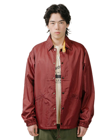 The Real McCoy's MJ24010 Nylon Cotton Lined Coach Jacket Burgundy