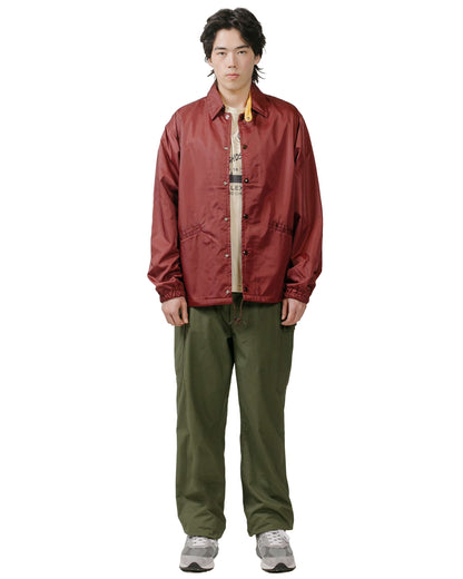 The Real McCoy's MJ24010 Nylon Cotton Lined Coach Jacket Burgundy model full