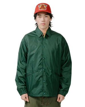The Real McCoy's MJ24010 Nylon Cotton Lined Coach Jacket Forest model front