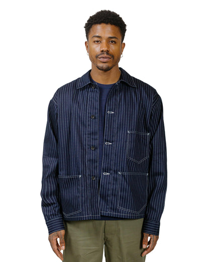 The Real McCoy's MJ24014 Wabash Chore Coat Indigo model front