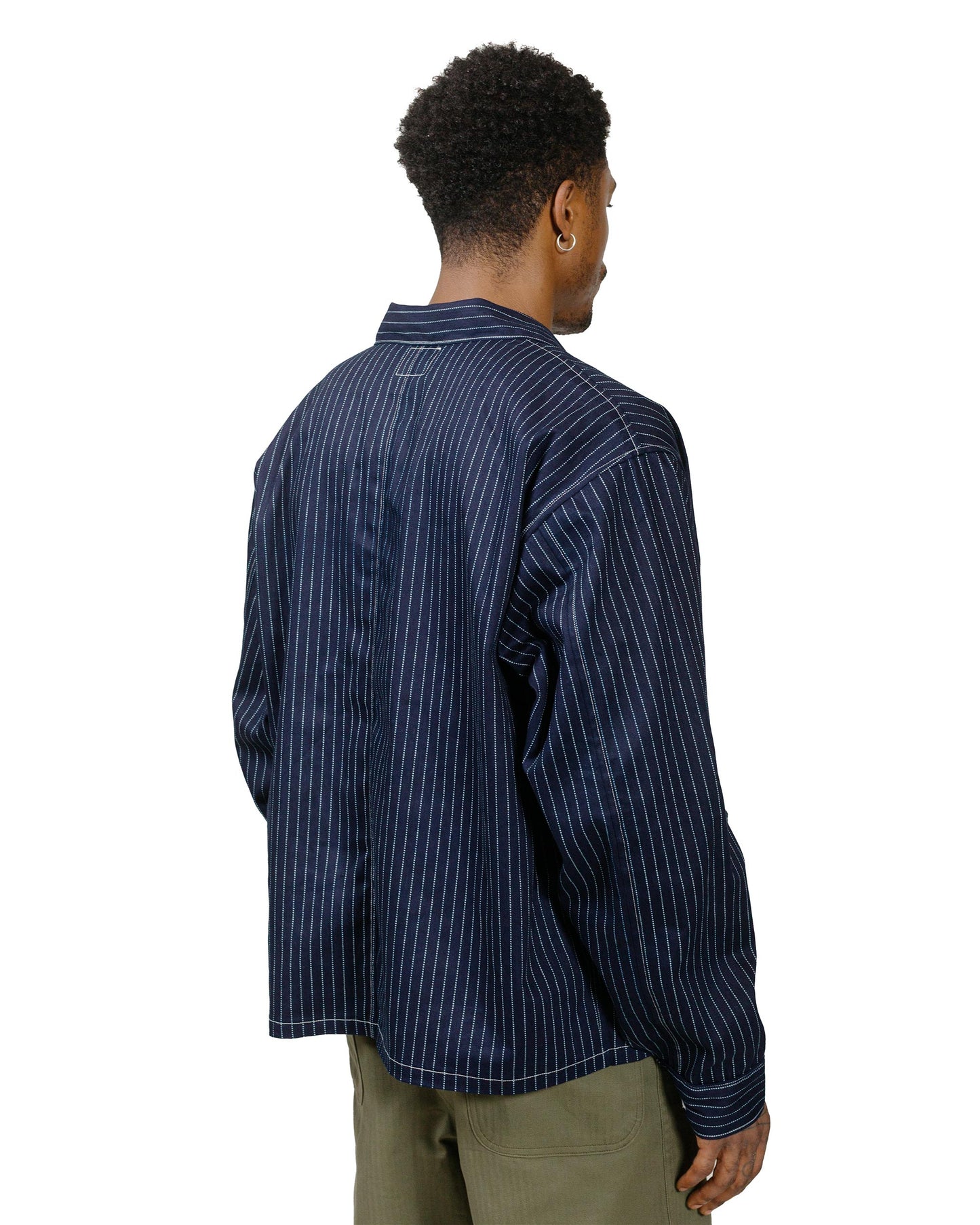 The Real McCoy's MJ24014 Wabash Chore Coat Indigo model back