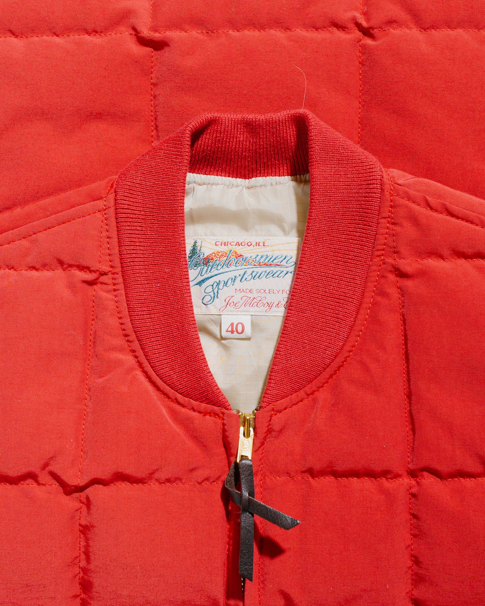 The Real McCoy's MJ24110 CottonNylon Down Vest Red collar