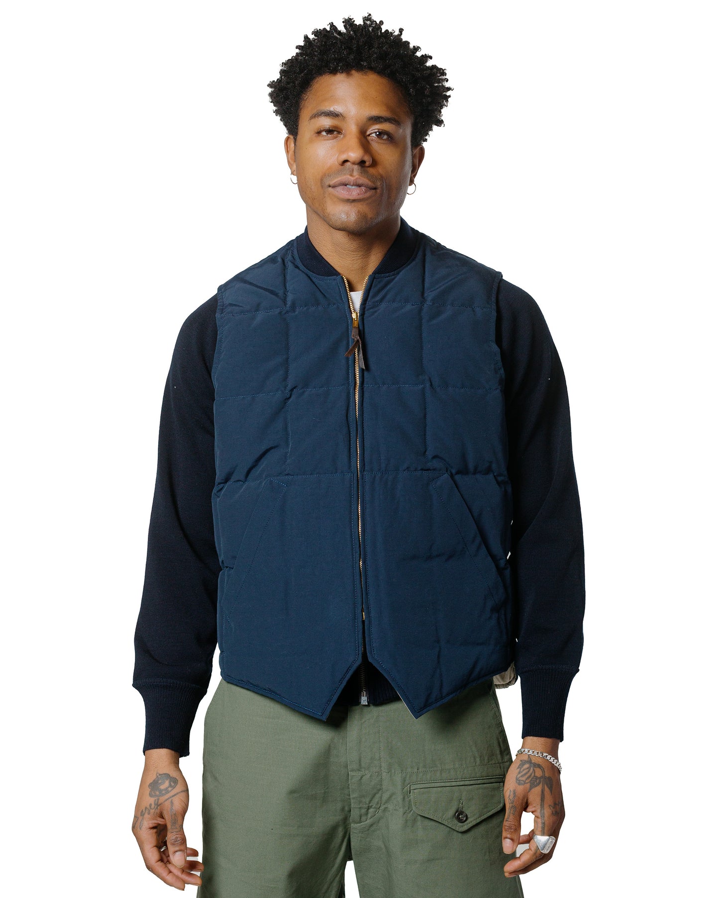 The Real McCoy's MJ24110 Cotton/Nylon Down Vest Navy