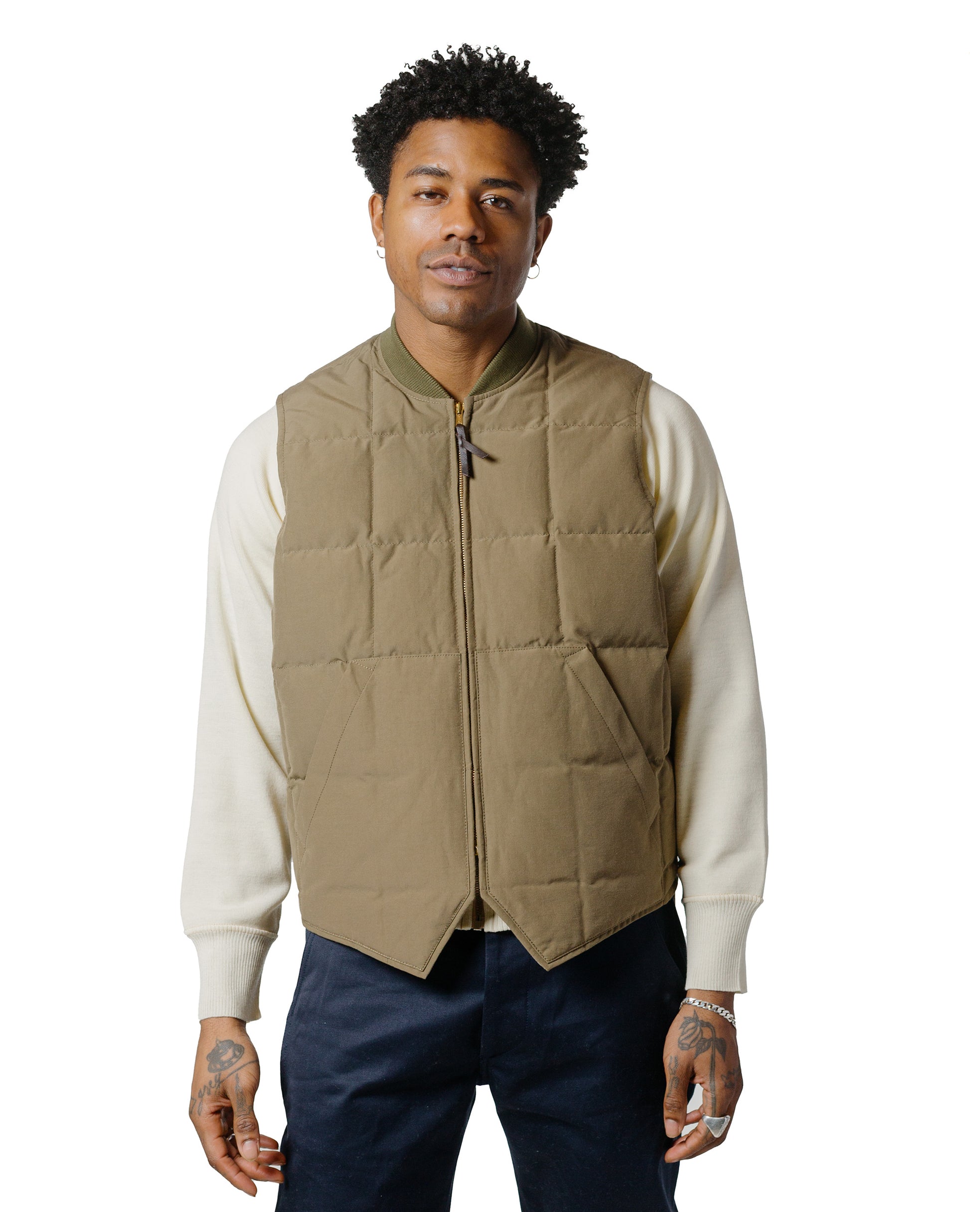 The Real McCoy's MJ24110 Cotton/Nylon Down Vest Olive