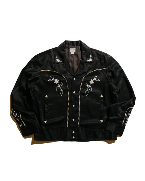 The Real McCoy's MJ25009 Embroidered Rayon Western Jacket Black