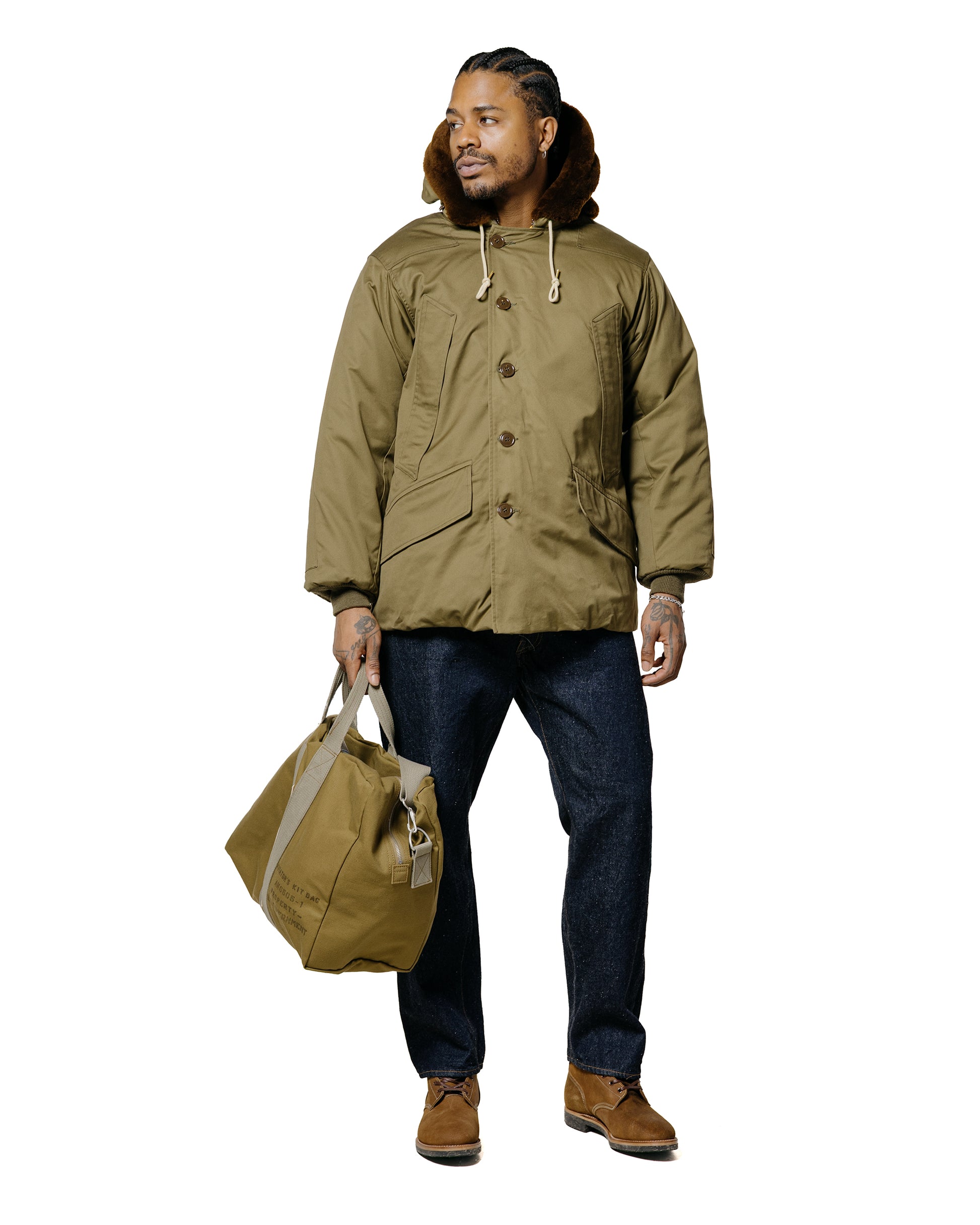 lost & found The Real McCoy's The Real McCoy's MA22101 Aviator's Kit Bag 6505-1 Khaki