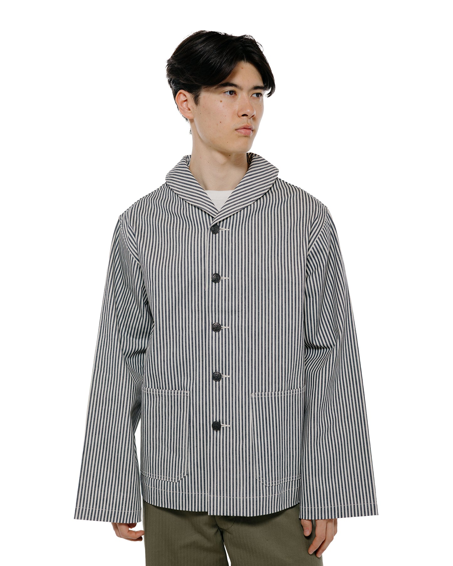 The Real McCoy's MJ26004 U.S. Navy Striped Dungaree Jumper White/Navy
