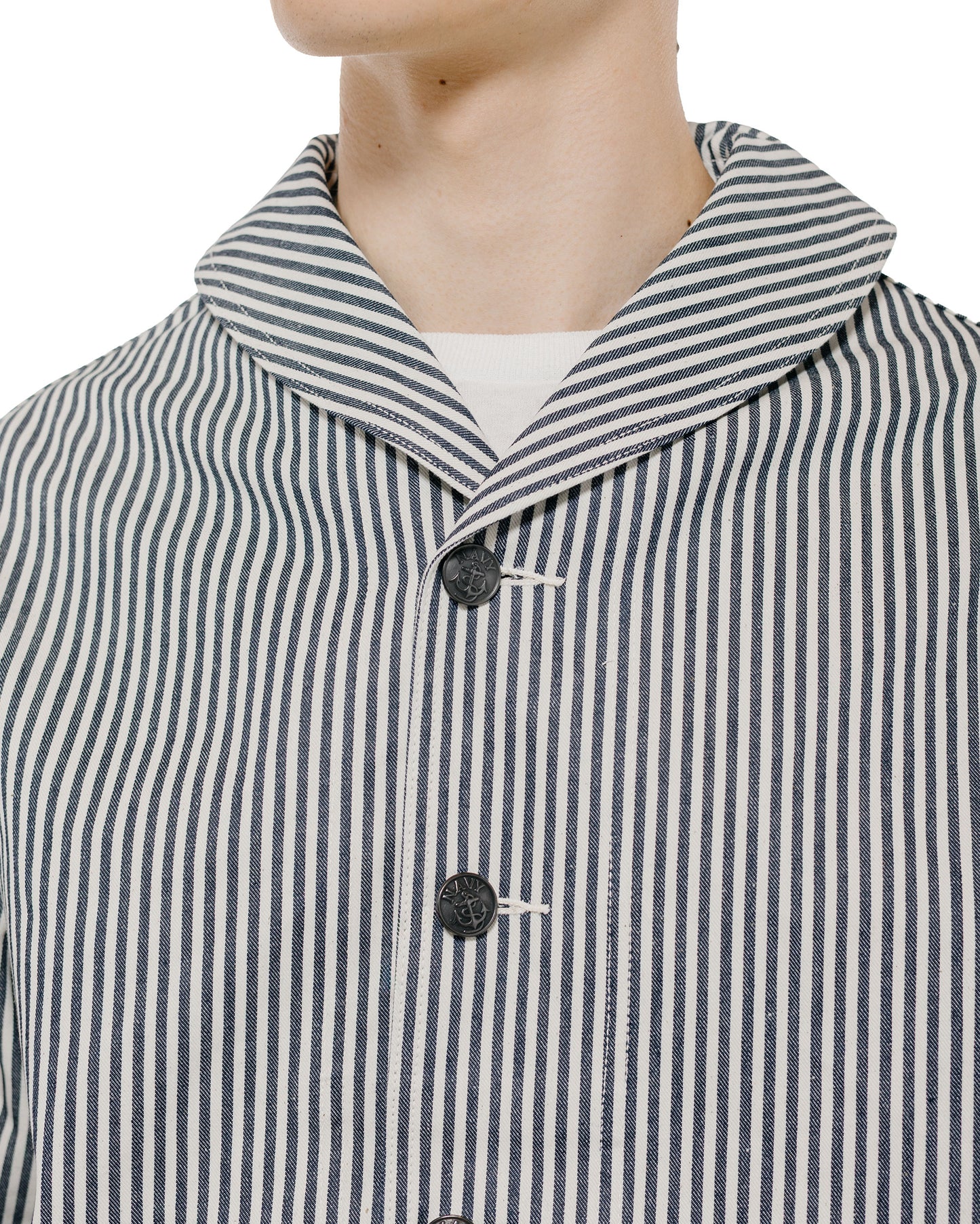 The Real McCoy's MJ26004 U.S. Navy Striped Dungaree Jumper White/Navy