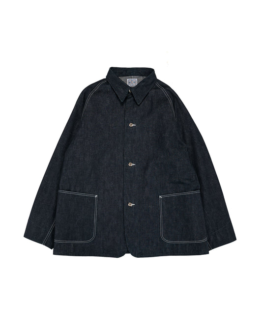 The Real McCoy's MJ26008 WWII Raglan Sleeve Denim Chore Coat Indigo