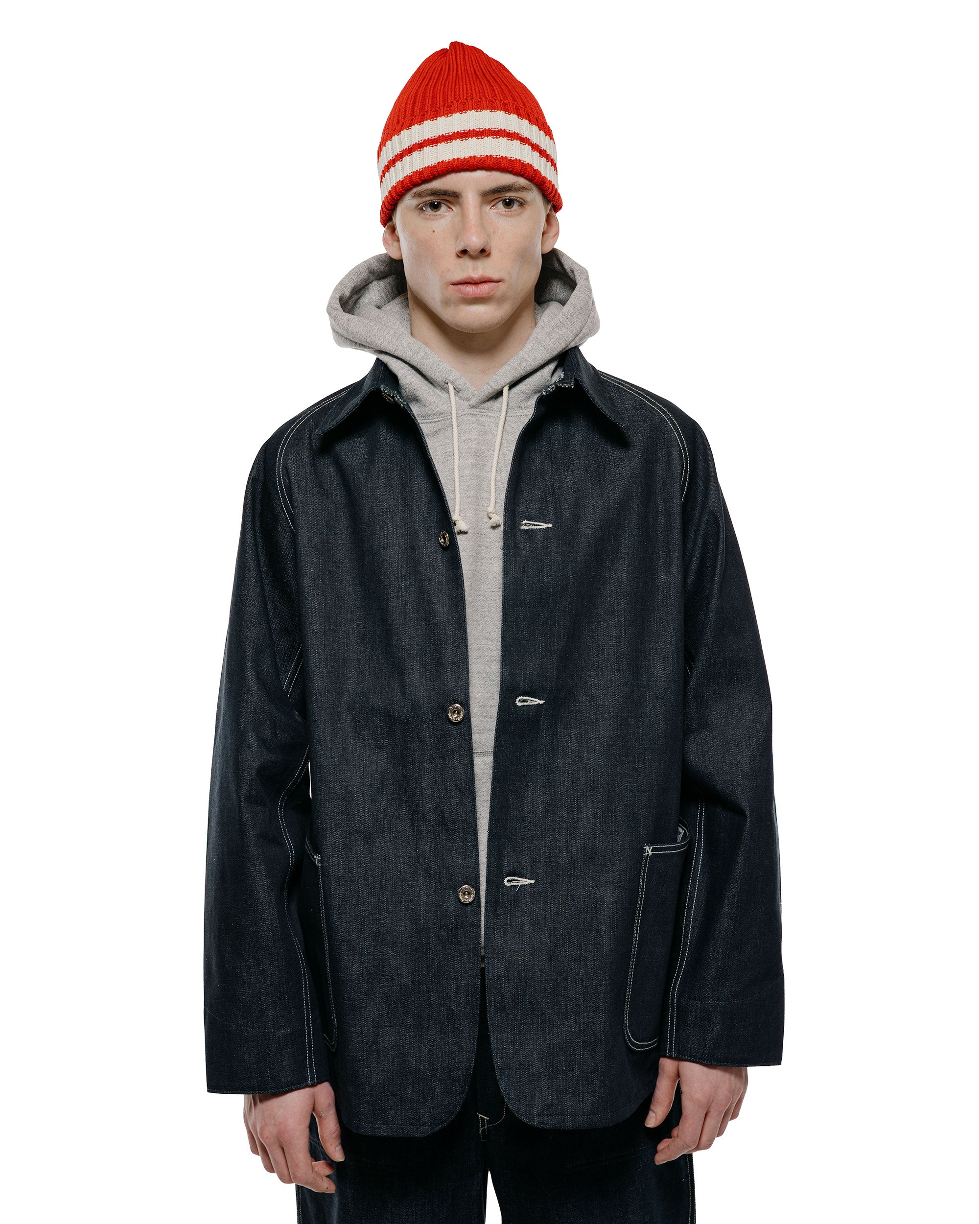 The Real McCoy's MJ26008 WWII Raglan Sleeve Denim Chore Coat Indigo