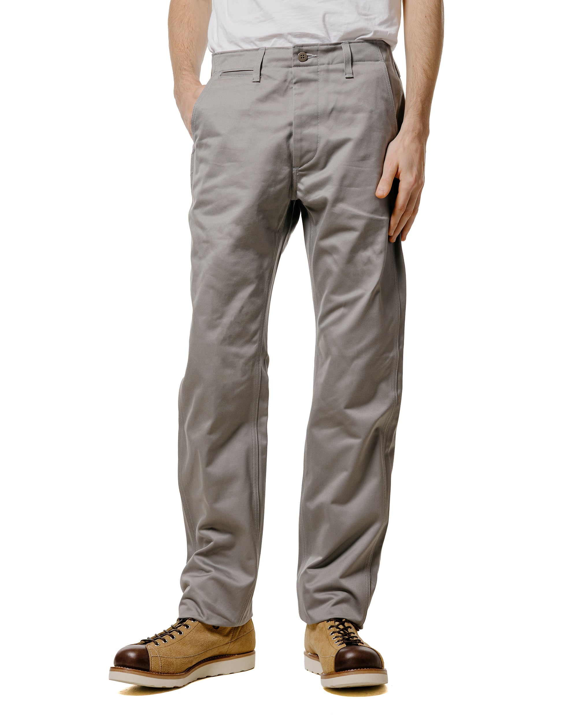 The Real McCoy's MP19010 Blue Seal Chino Trousers Medium Gray