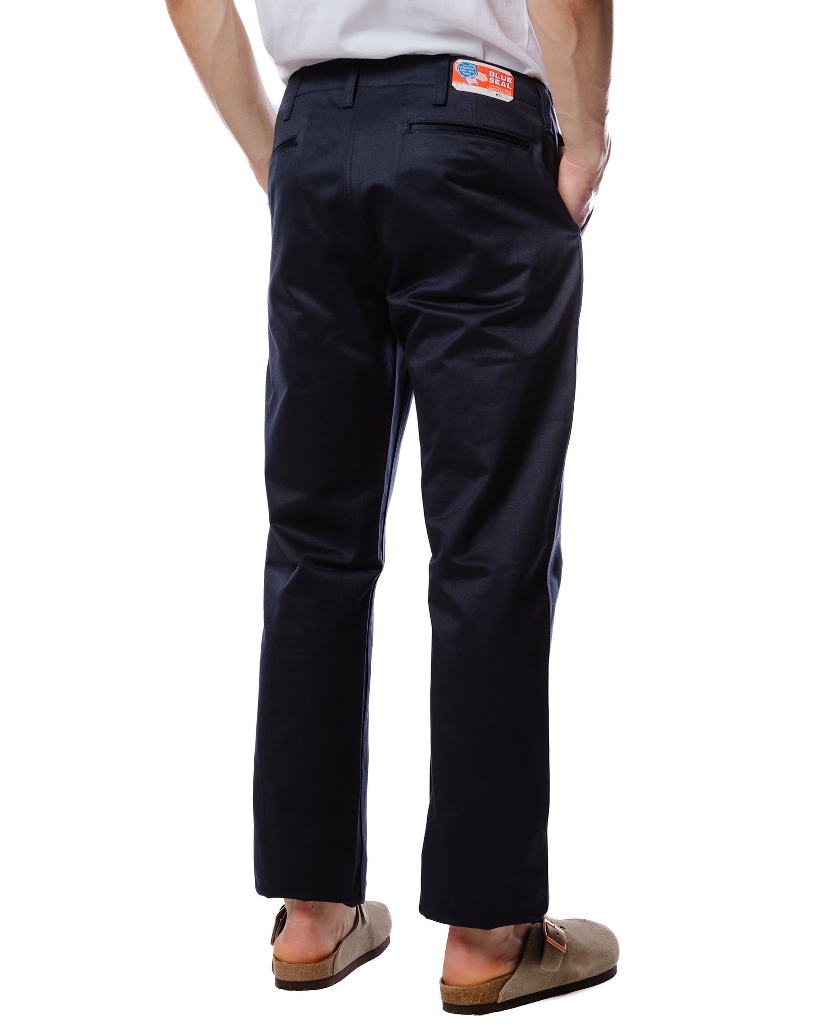 The Real McCoy's MP19010 Blue Seal Chino Trousers Navy Model Back