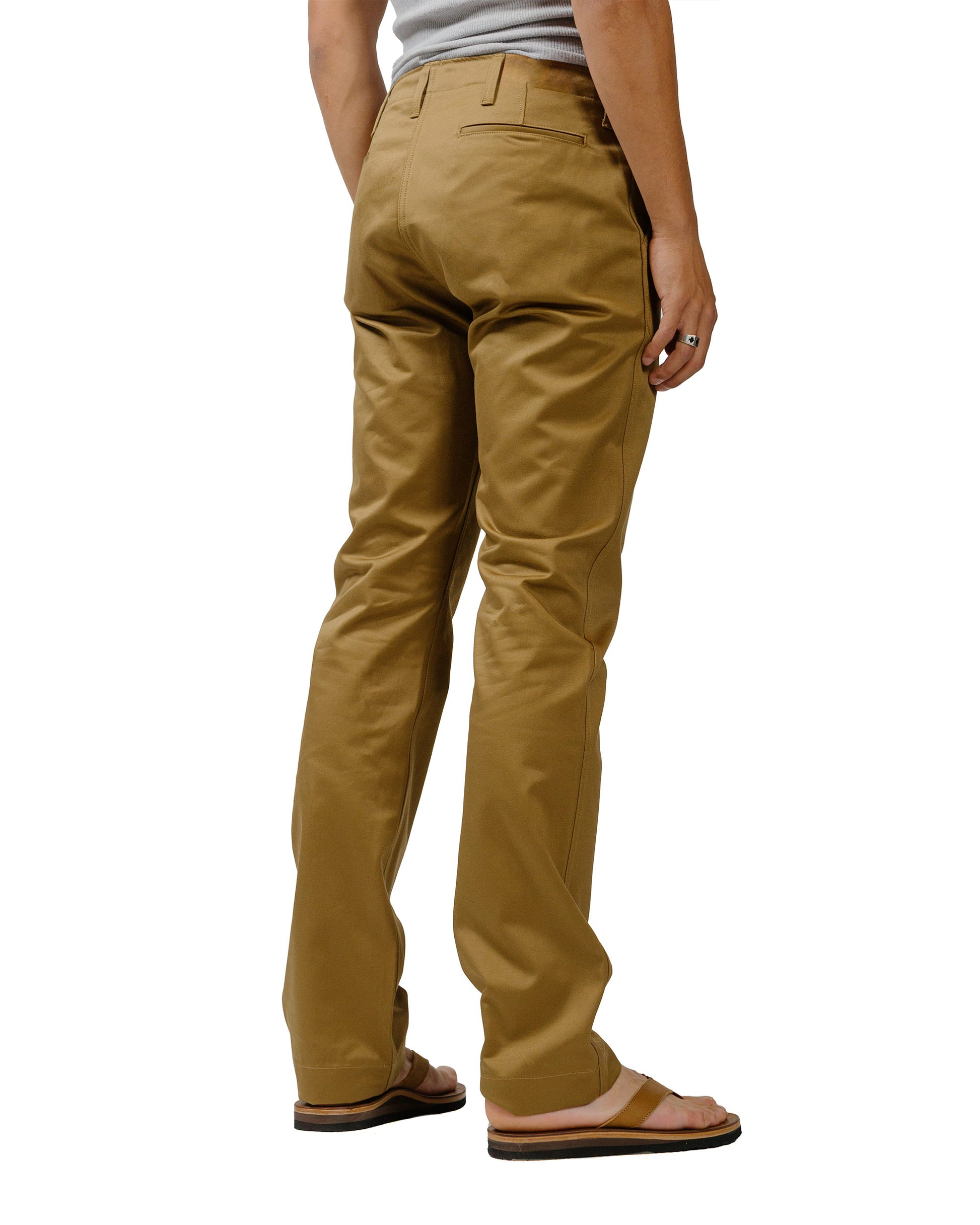 The Real McCoy's MP19010 Blue Seal Chino Trousers O. Khaki model back