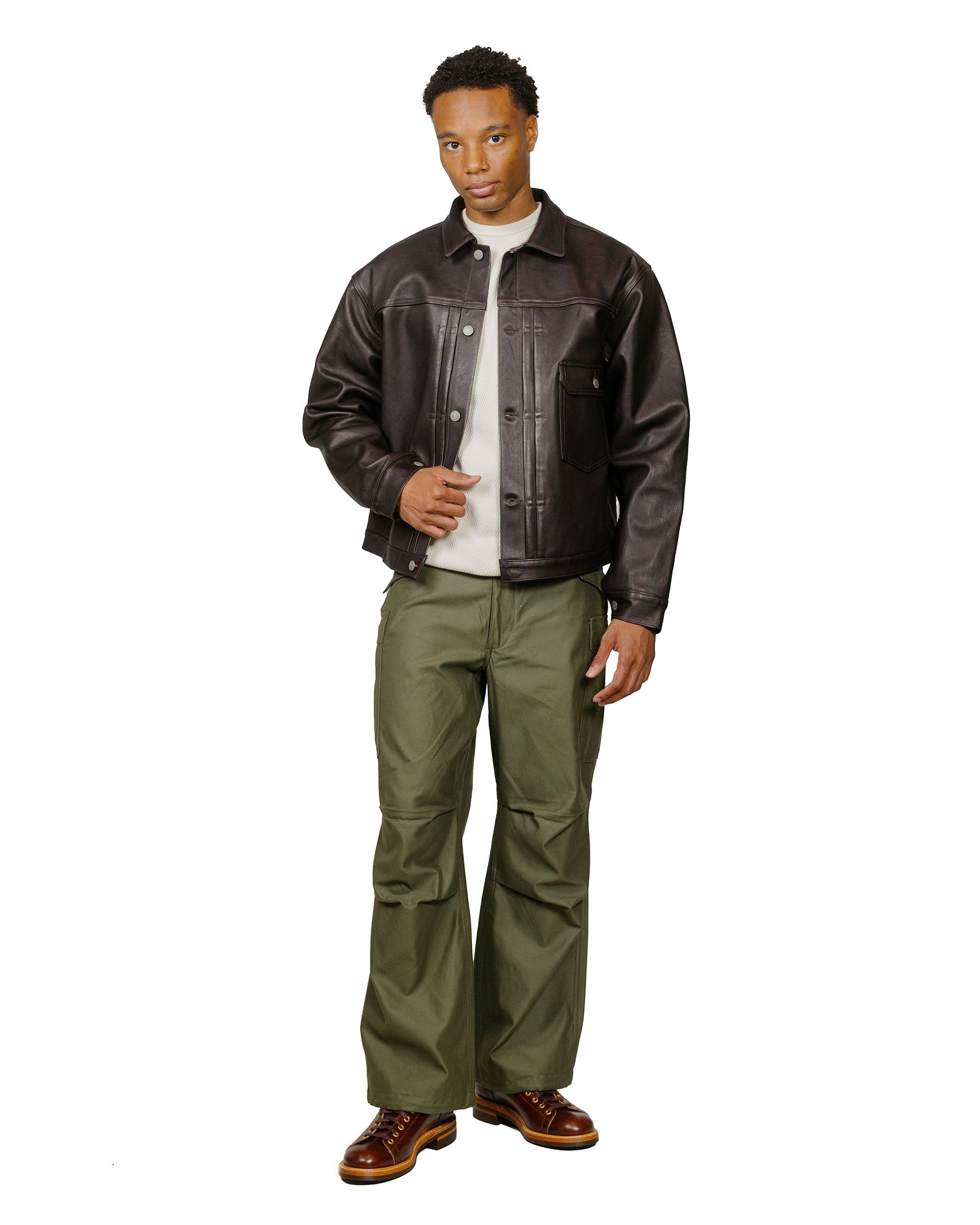 The Real McCoy's MP22101 Trousers, Men's, Field, M-65 Olive model full