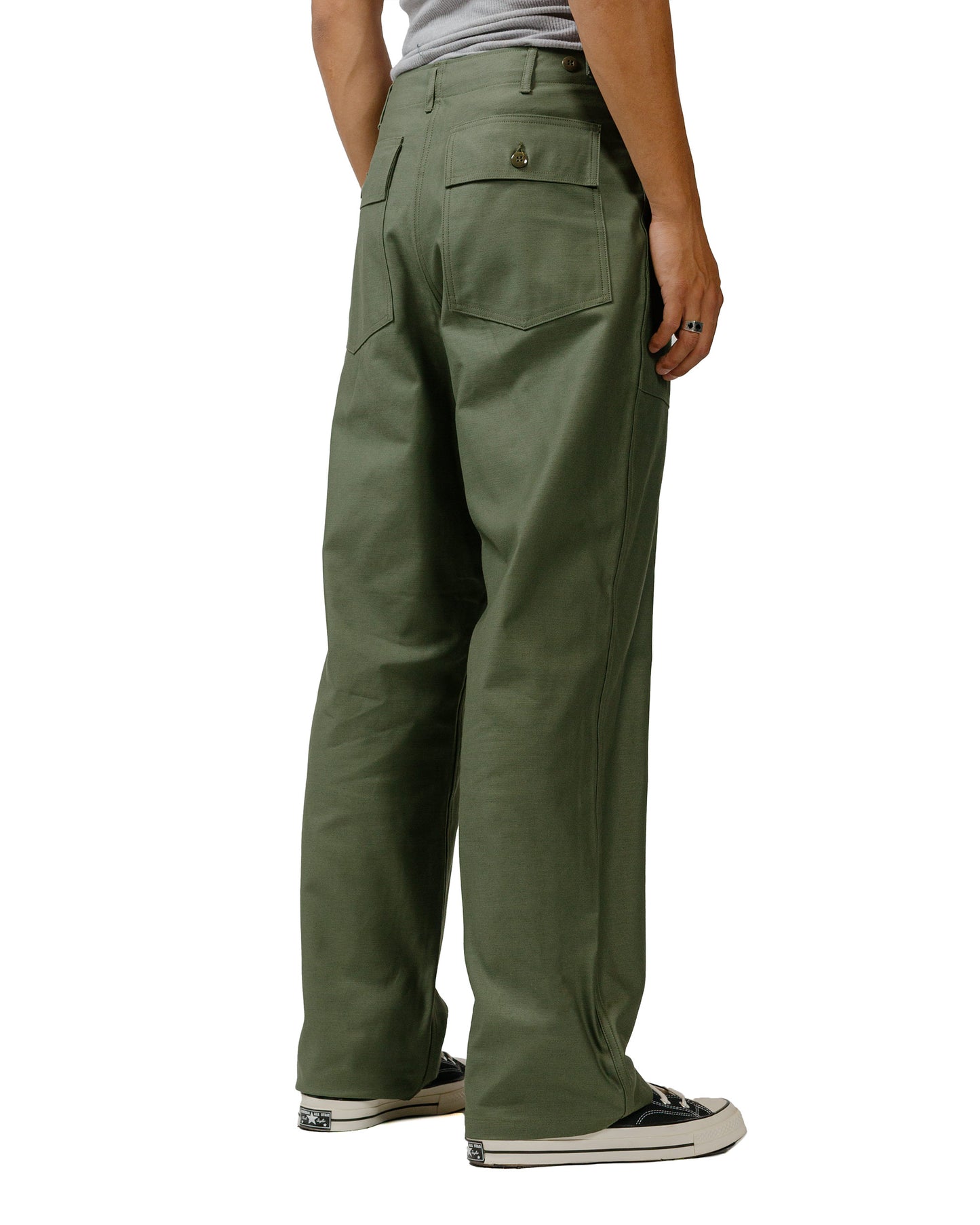 The Real McCoy's MP23003 Trousers, Men's, Cotton Sateen, OG-107 Olive model back