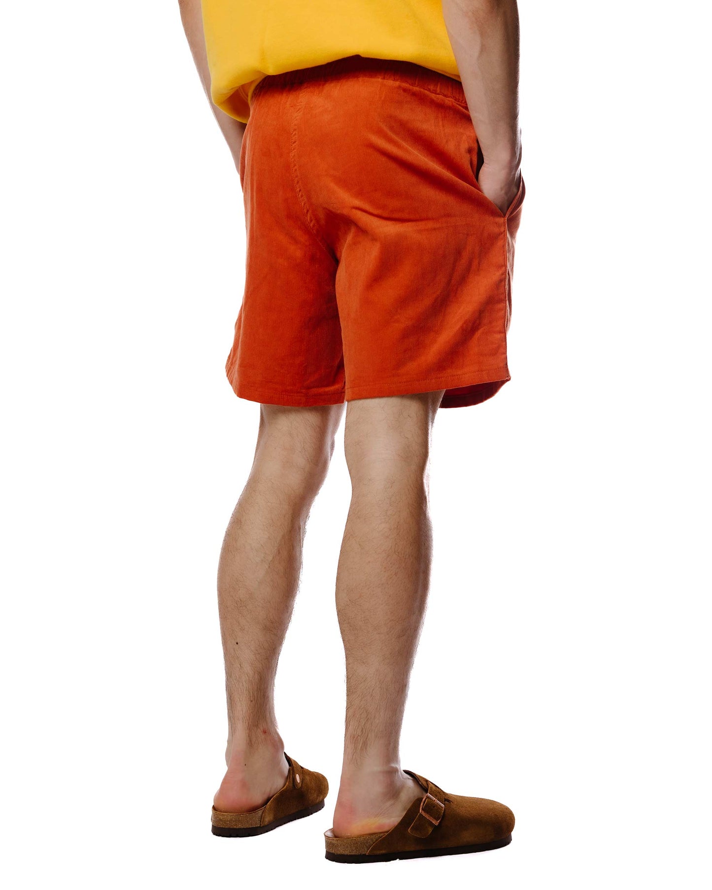 The Real McCoy's MP23014 Summer Corduroy Swim Shorts Salmon Model Back