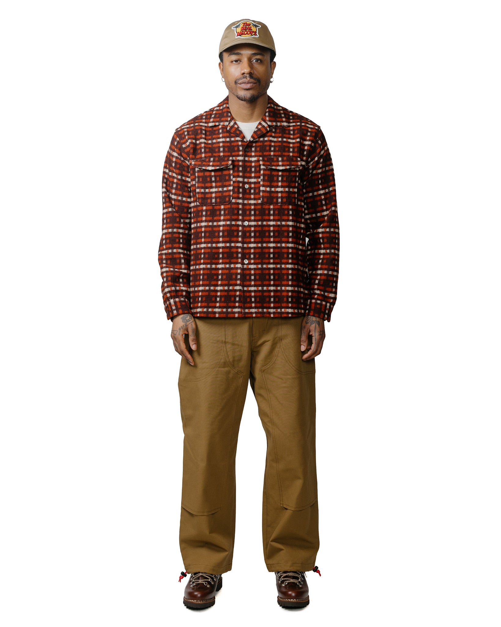 The Real McCoy's MP23104 Cotton Duck Climber's Pants Brown model full