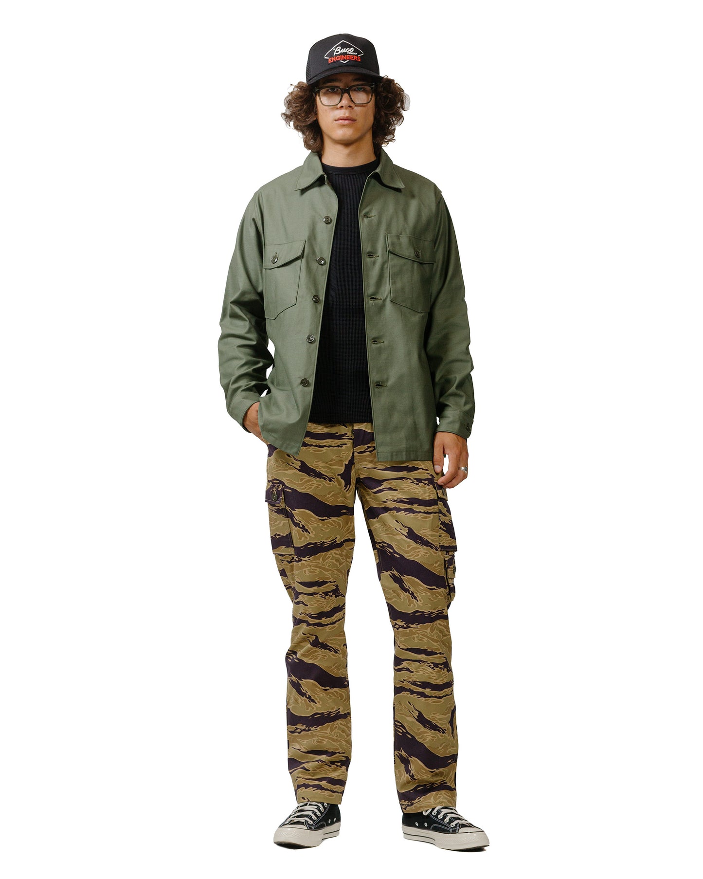 The Real McCoy's MP24001 Tiger Camouflage Trousers / Advisor Khaki model full