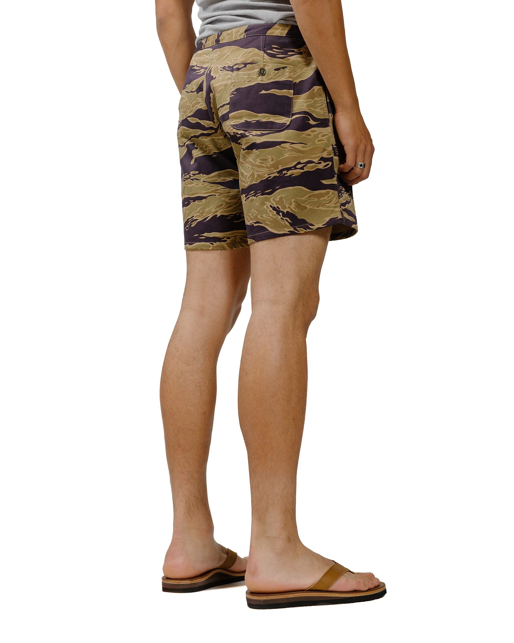 The Real McCoy's MP24002 Tiger Camouflage Swim Shorts / Advisor Khaki model back