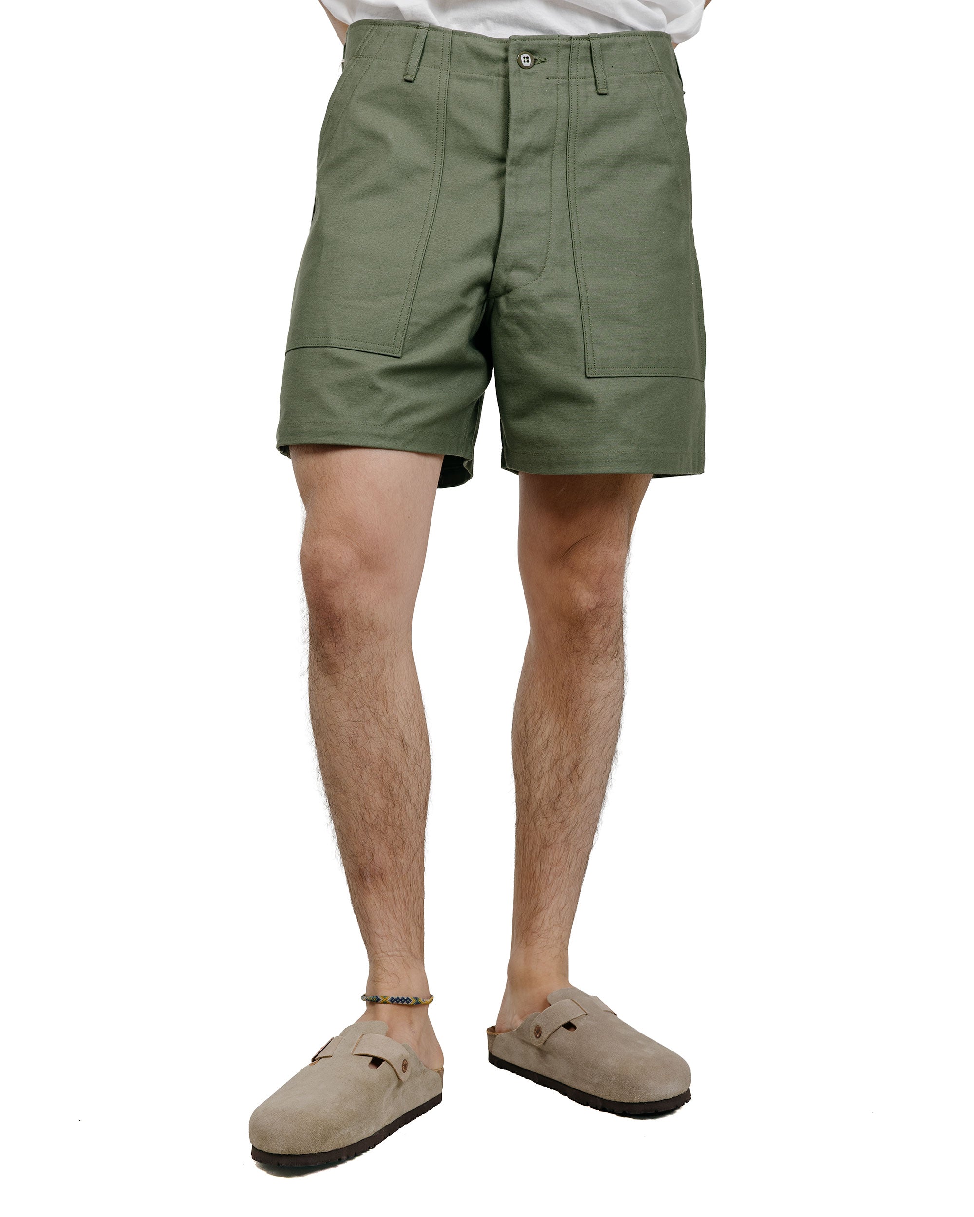 The Real McCoy's MP24004 Utility Shorts / Cotton Sateen Olive