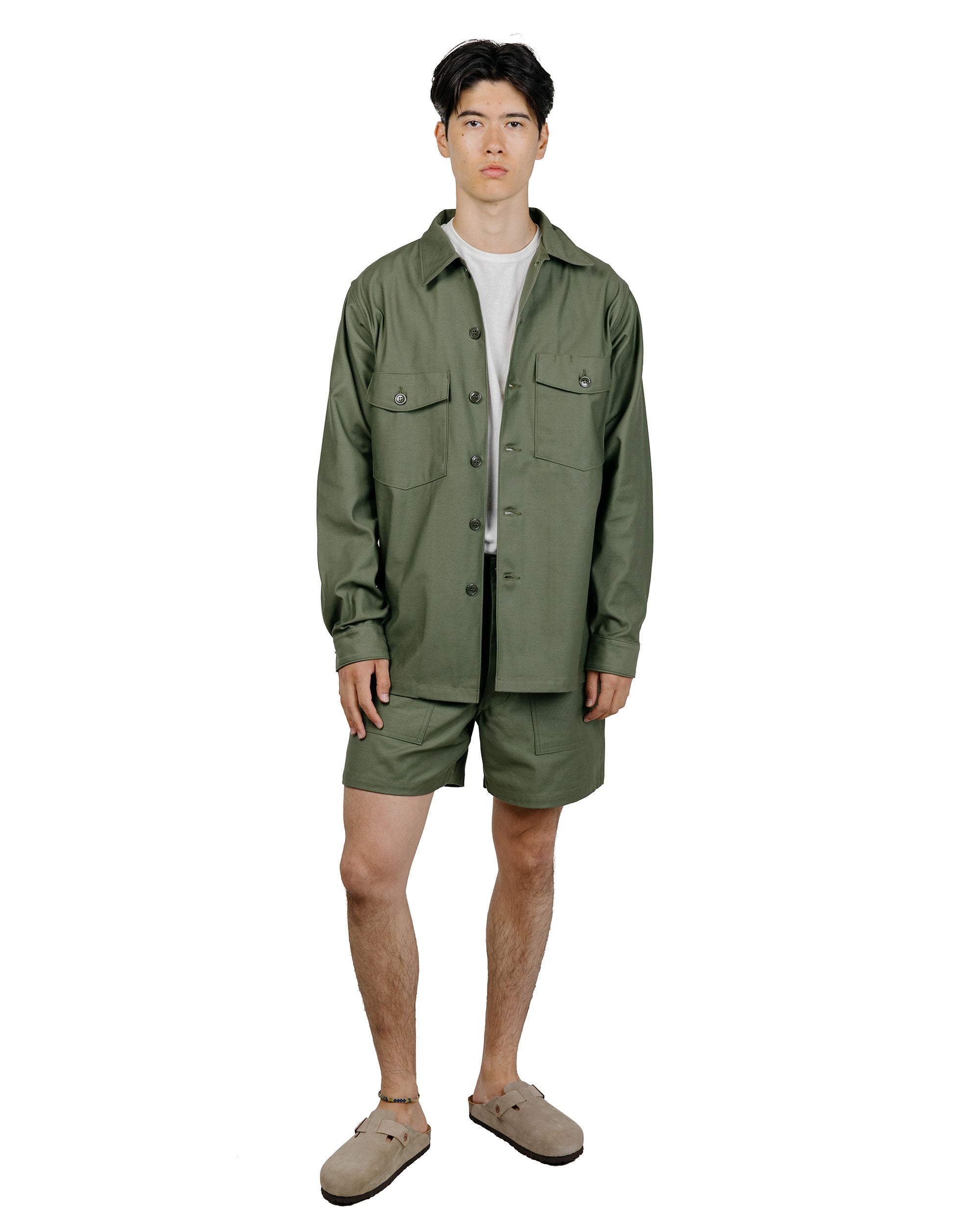 The Real McCoy's MP24004 Utility Shorts / Cotton Sateen Olive