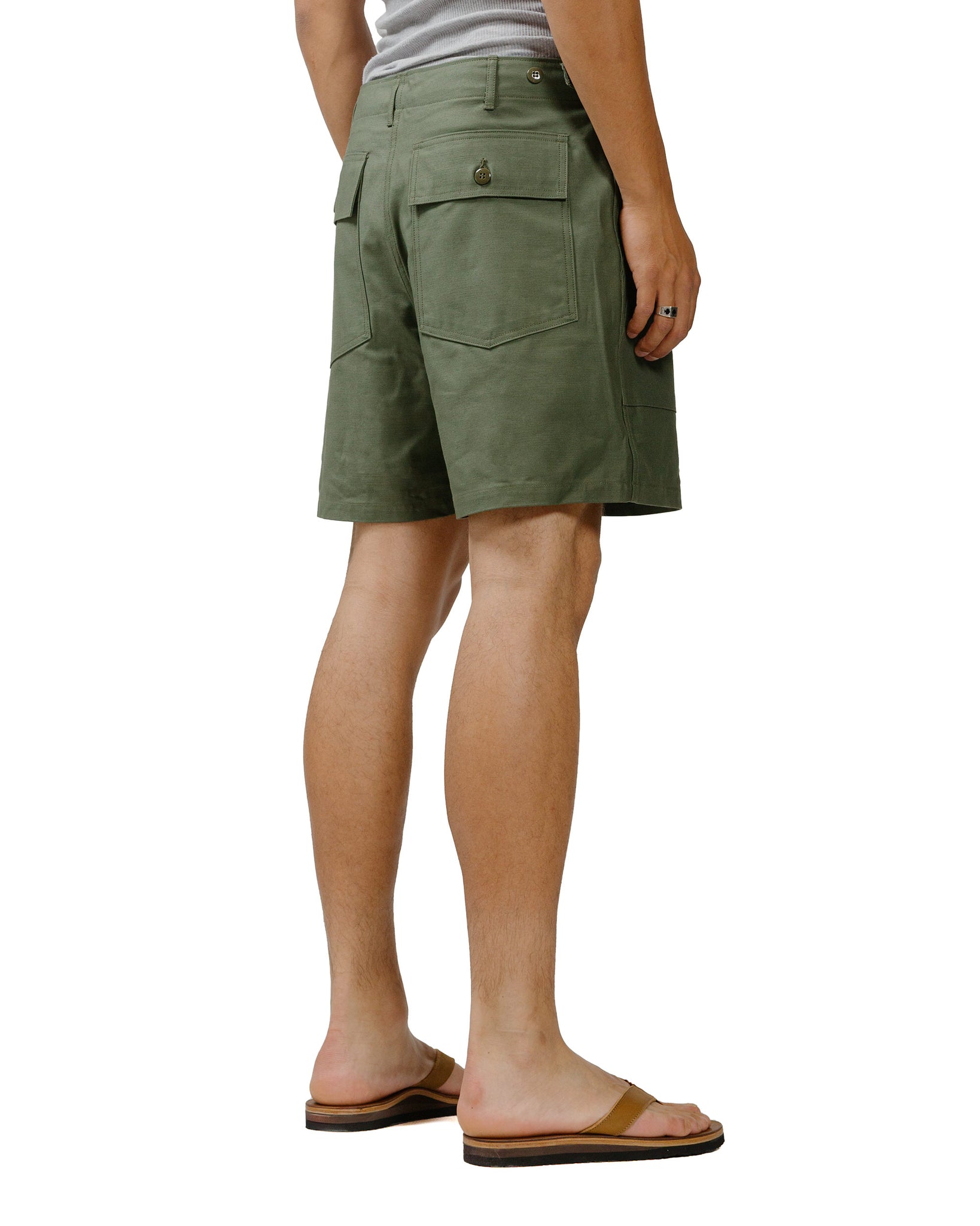 The Real McCoy's MP24004 Utility Shorts / Cotton Sateen Olive model back