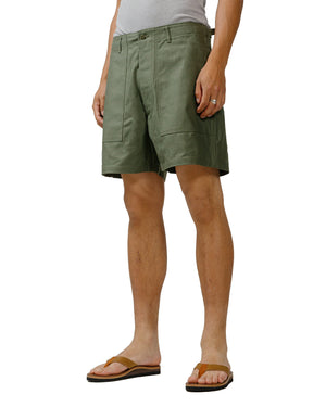 The Real McCoy's MP24004 Utility Shorts / Cotton Sateen Olive model front