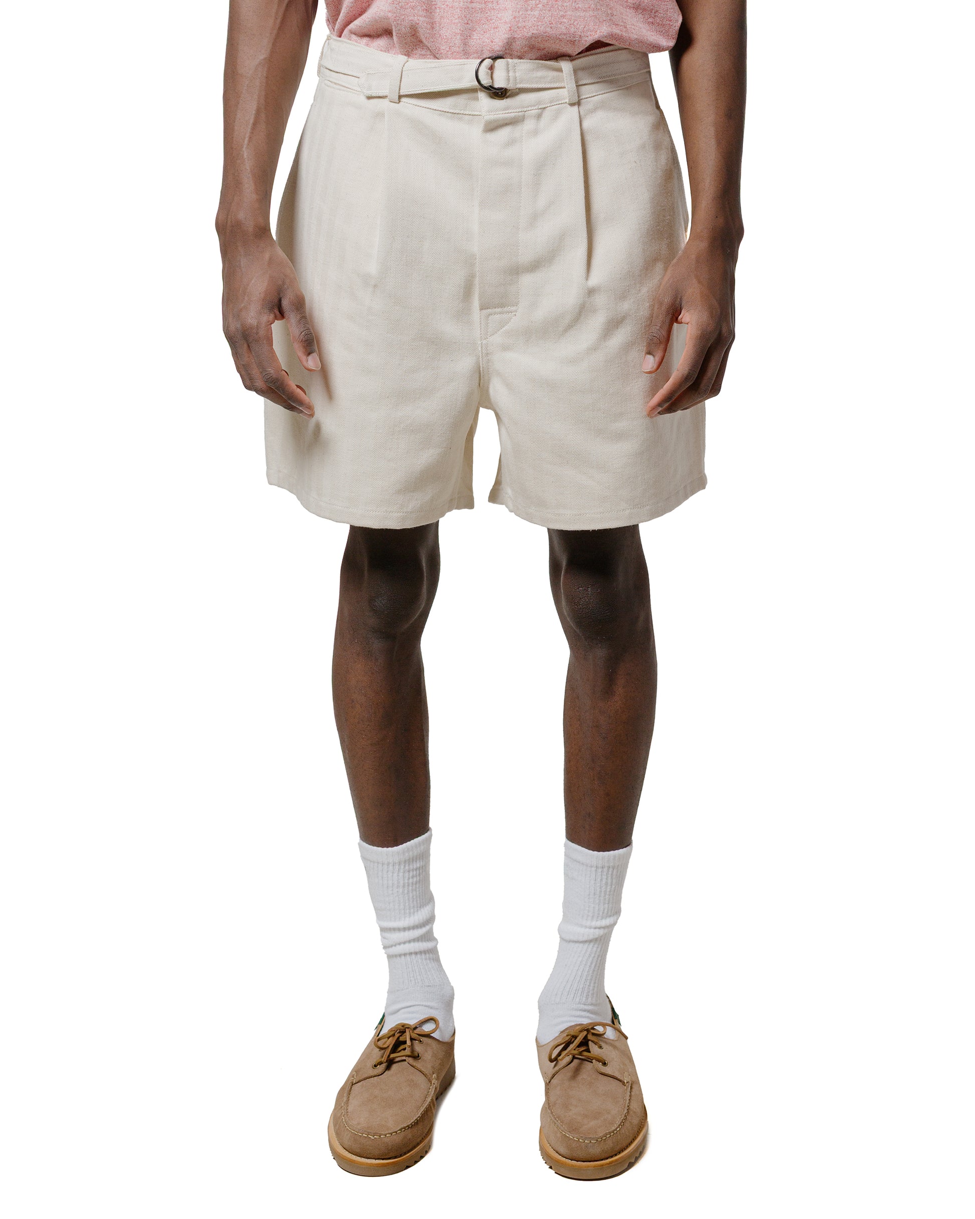 The Real McCoy's MP25014 Belted Shorts  Cotton-Hemp Beige