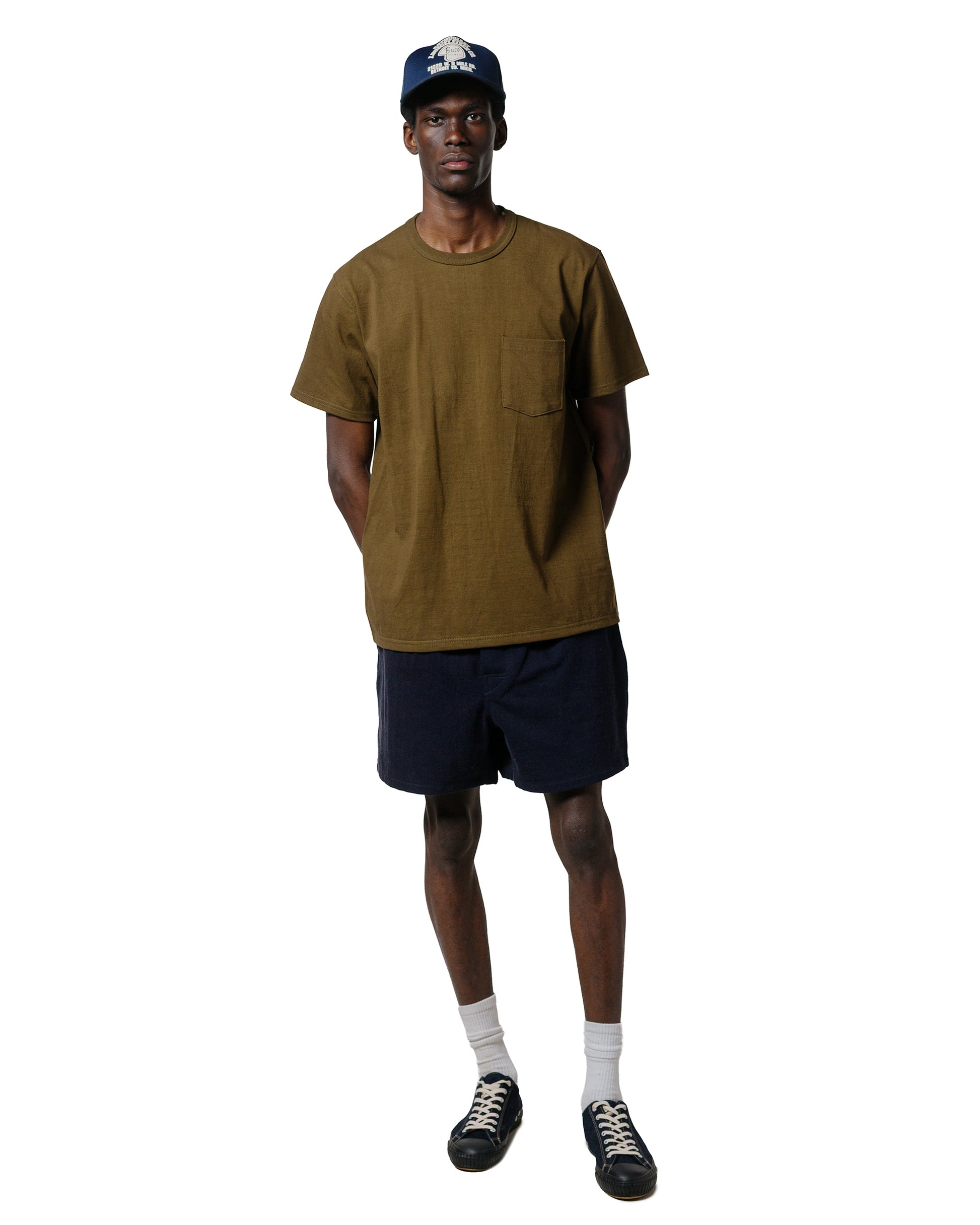 The Real McCoy's MP25014 Belted Shorts / Cotton-Hemp Navy