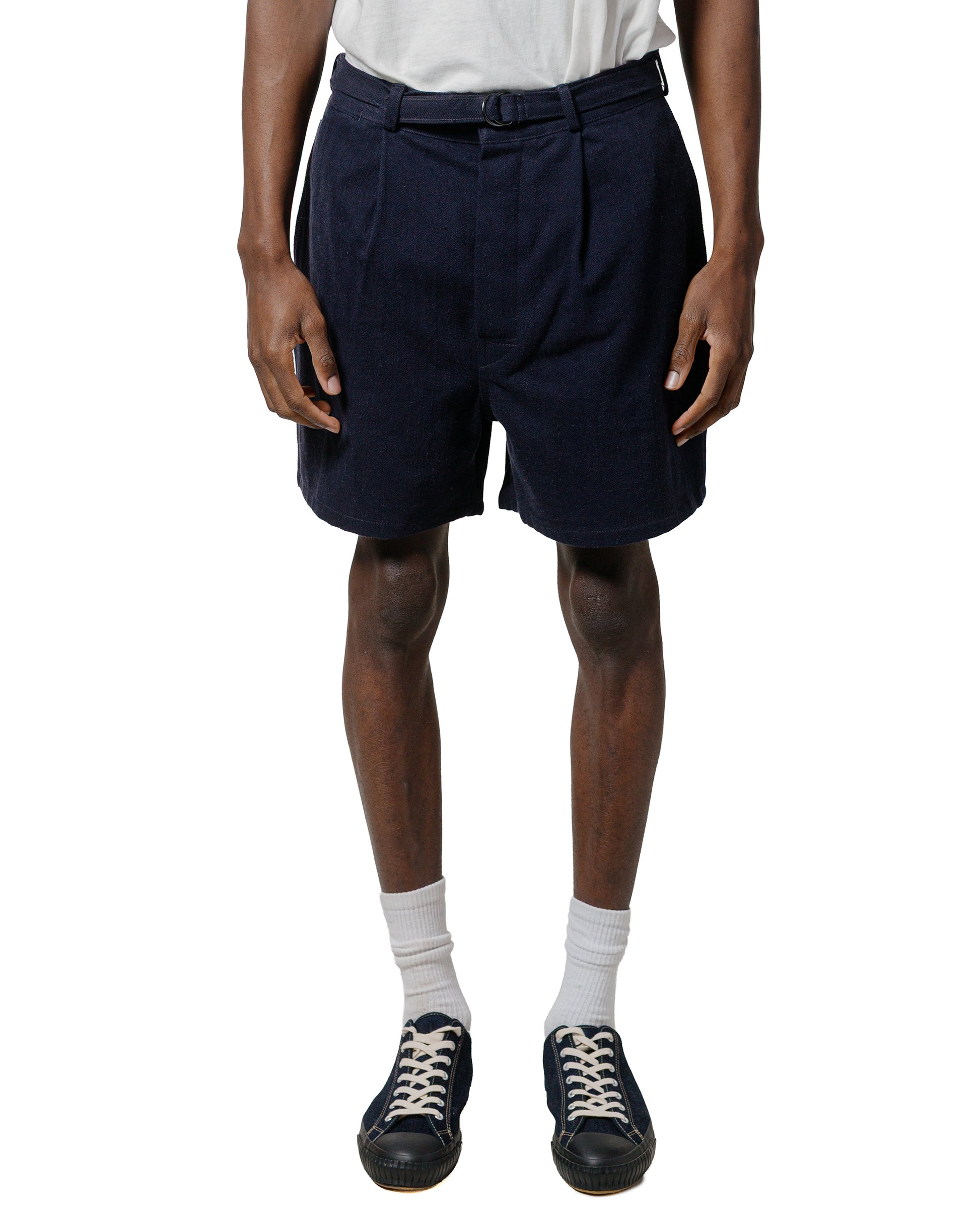 The Real McCoy's MP25014 Belted Shorts / Cotton-Hemp Navy
