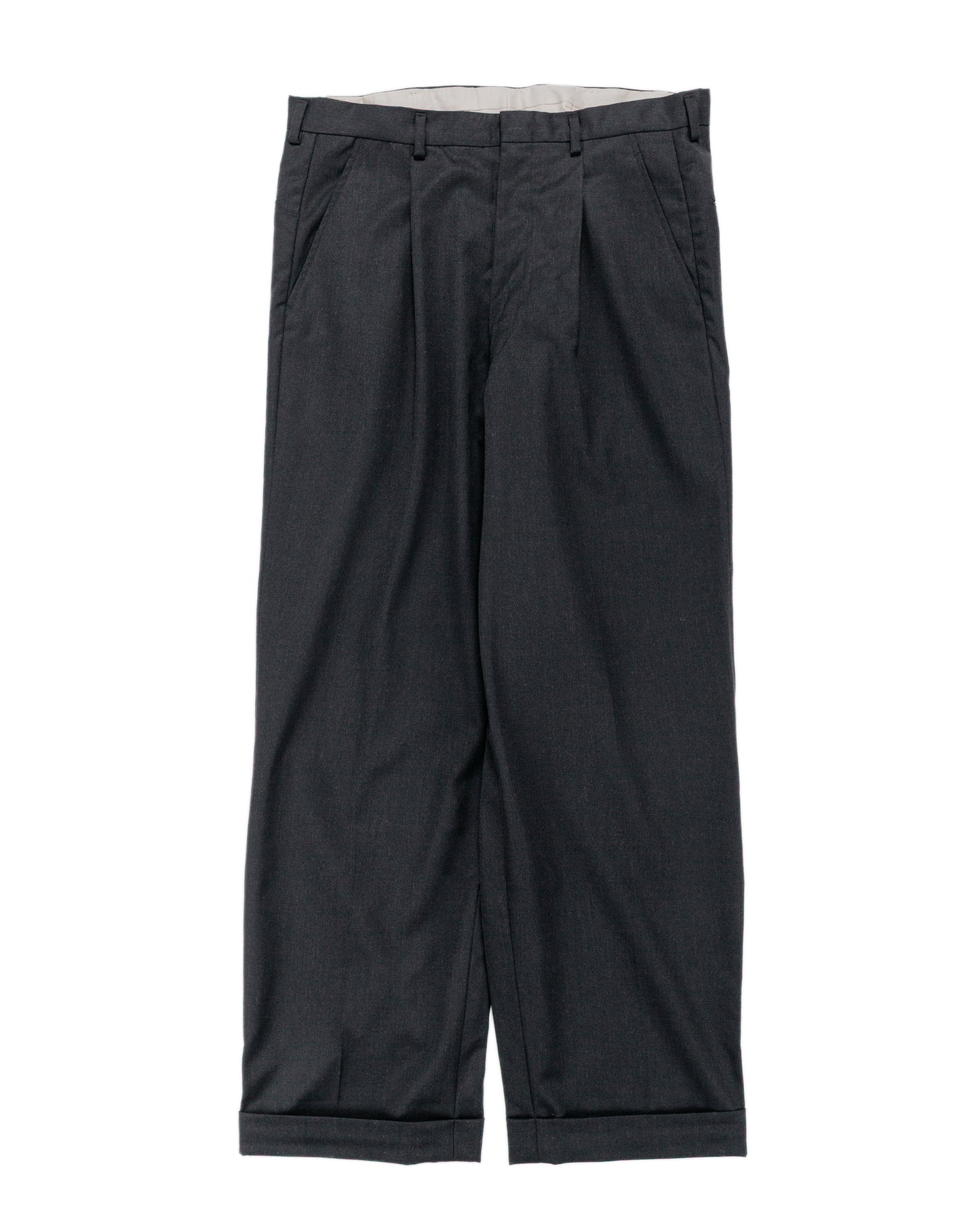 The Real McCoy's MP25101 Single-Pleat Wool Trousers Charcoal