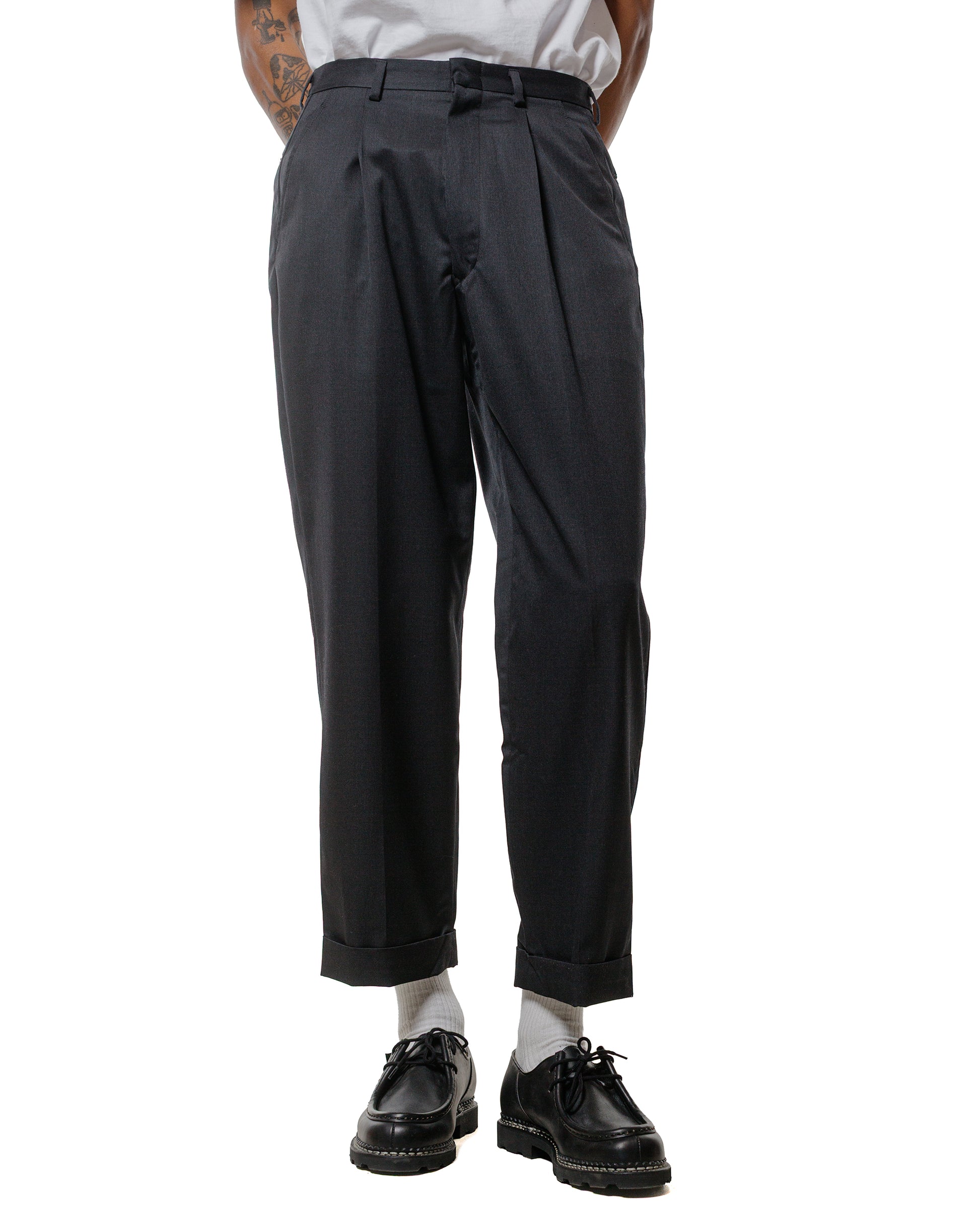The Real McCoy's MP25101 Single-Pleat Wool Trousers Charcoal