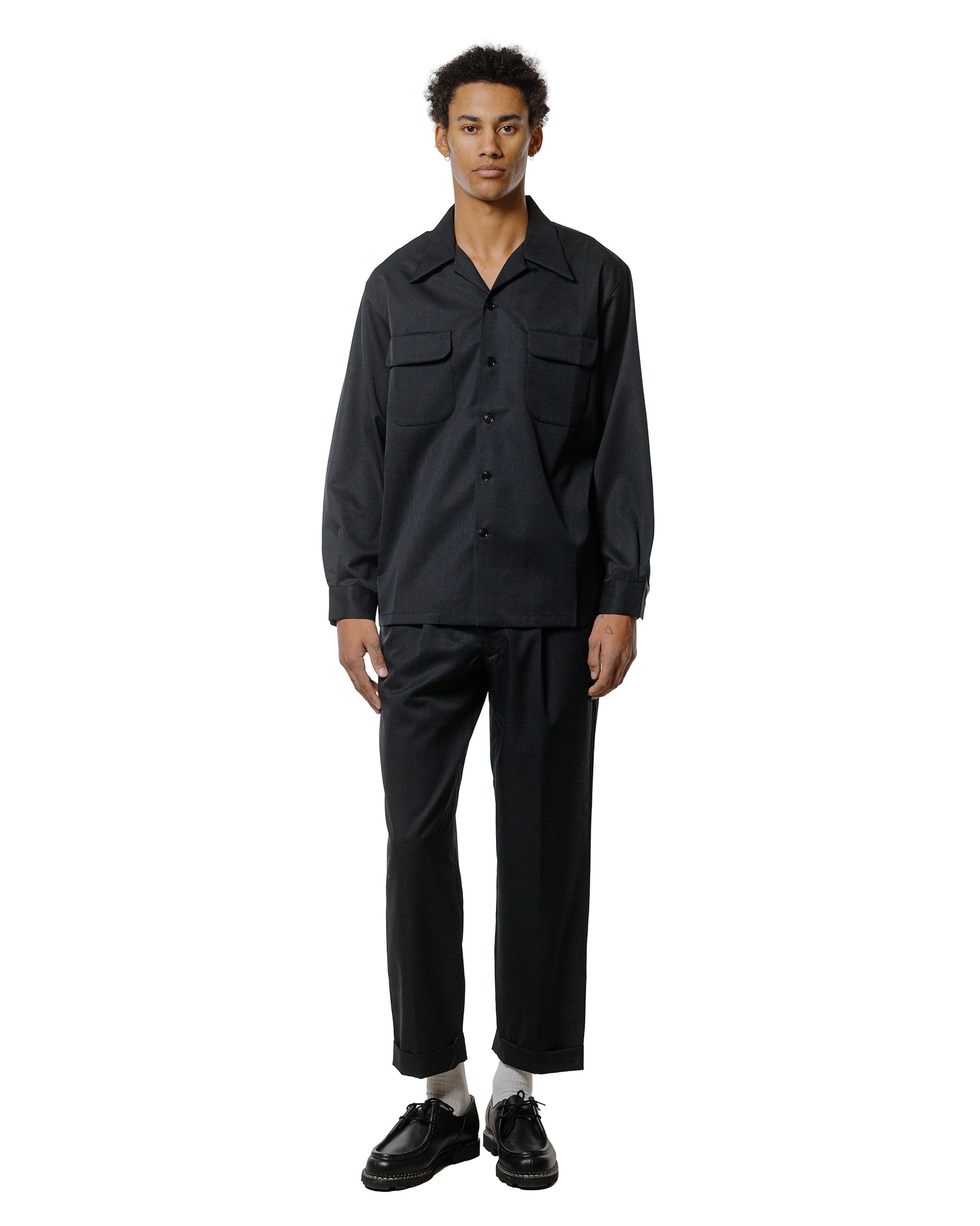 The Real McCoy's MP25101 Single-Pleat Wool Trousers Charcoal