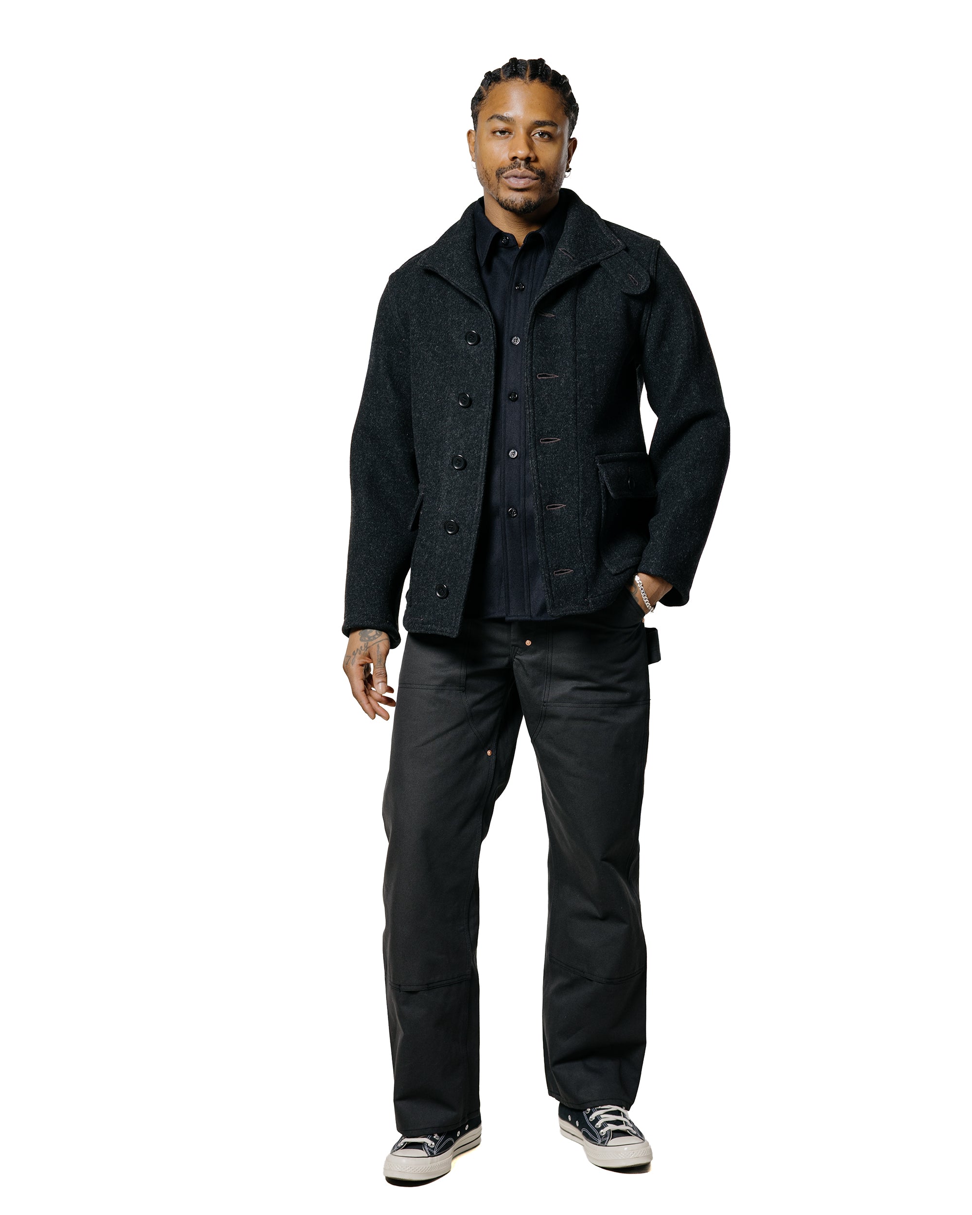 The Real McCoy's MP25102 Double-Knee Work Trousers Charcoal