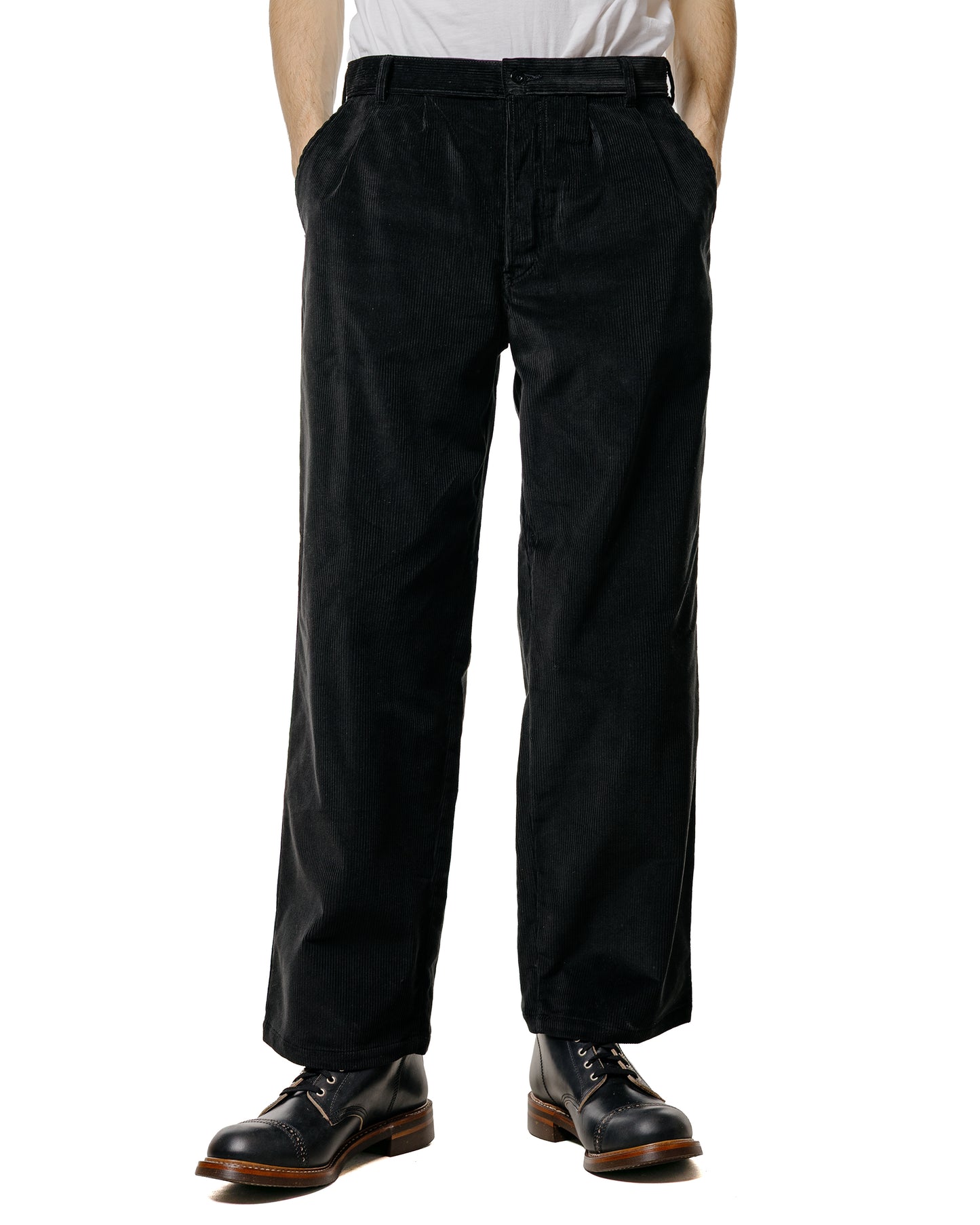 The Real McCoy's MP25105 Double-Pleat Corduroy Trousers Black