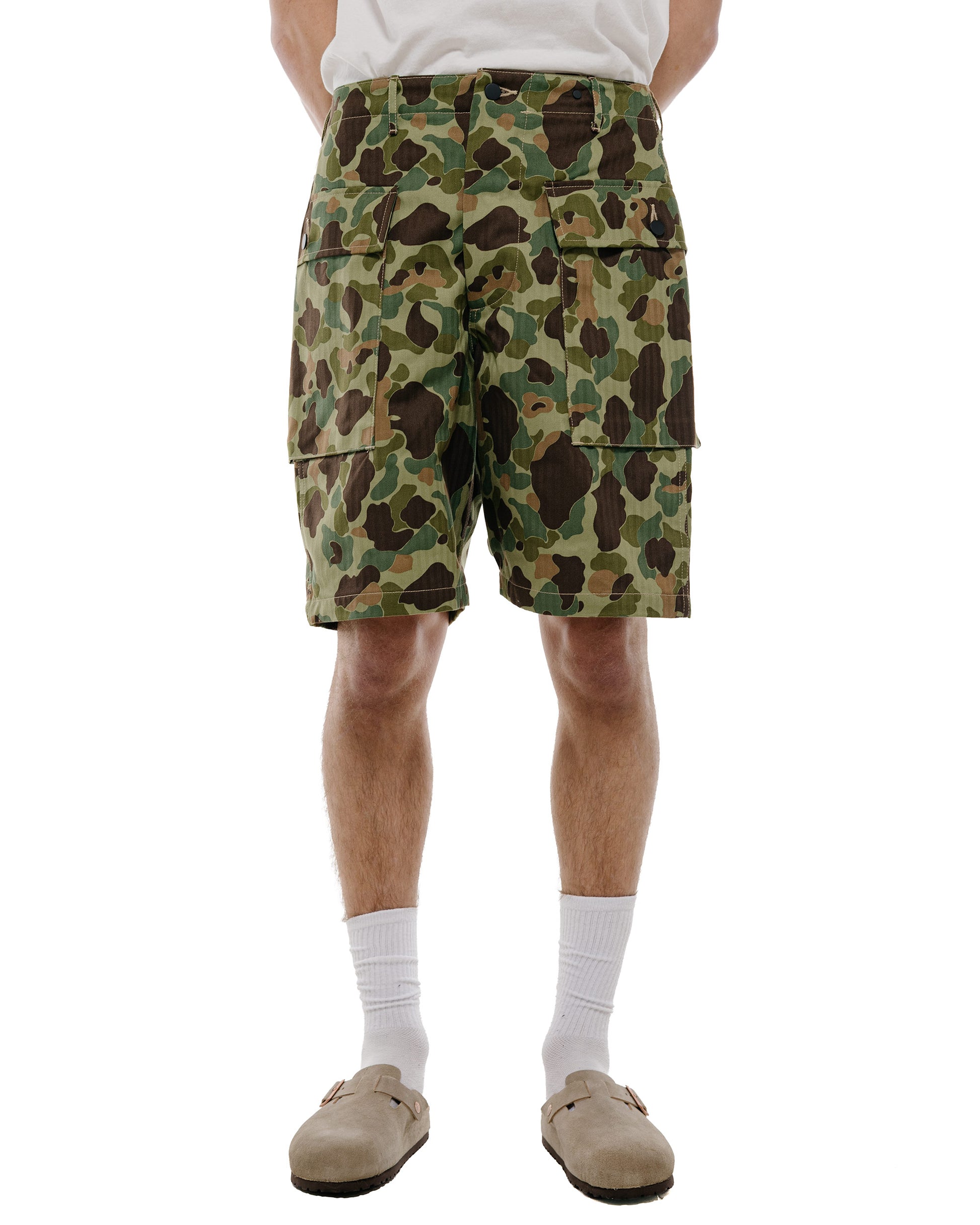 The Real McCoy's MP26002 Reversible Frogskin Camouflage Shorts Green