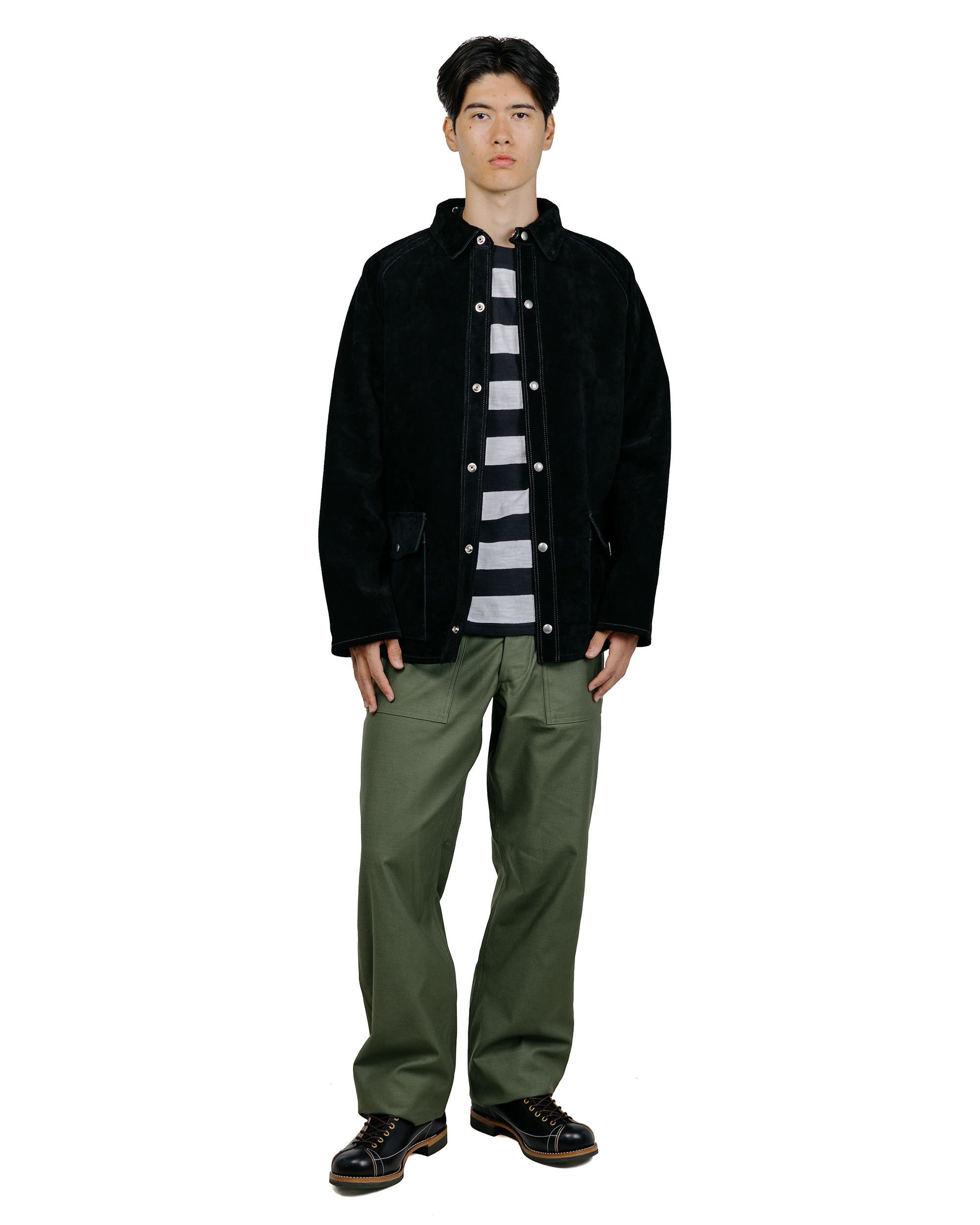 The Real McCoy's MP26005 Trousers, Men's, Cotton Sateen, OG-107 Olive